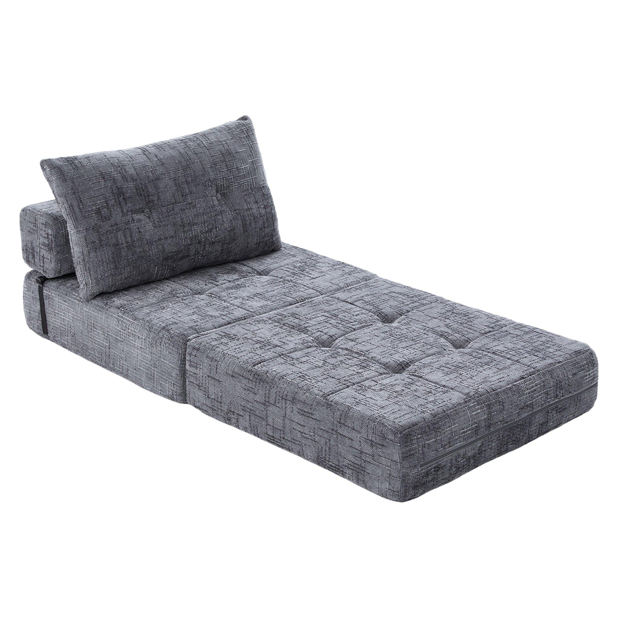 Gray - Urban Meuble - Convertible Tufted Folding Sofa Bed - 15