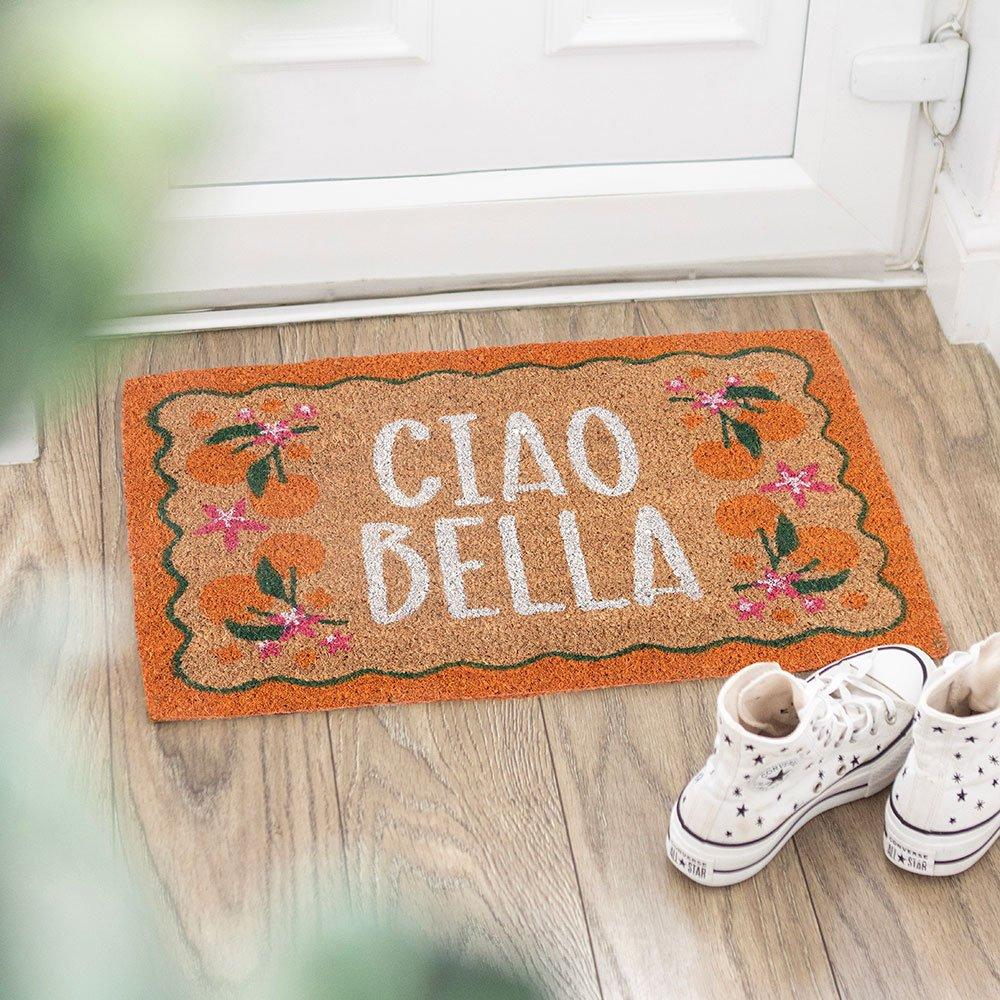 Brown - Something Different - Orange Ciao Bella Doormat - 1
