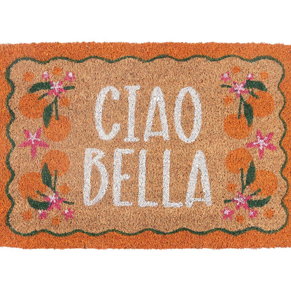 Brown - Something Different - Orange Ciao Bella Doormat - 2