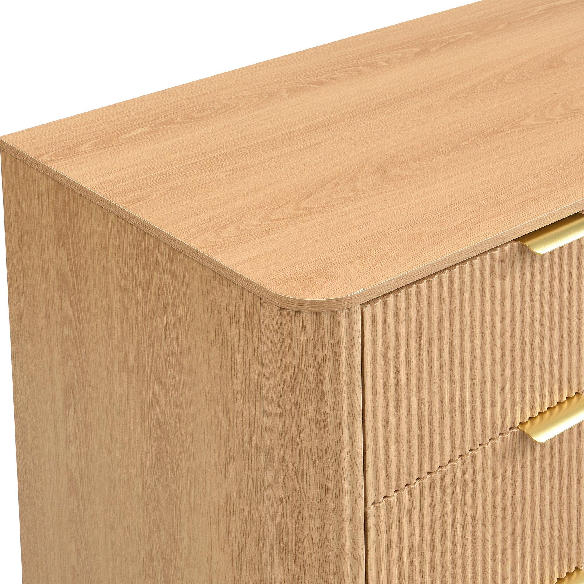 Oak - Urban Meuble - Fluted 3 Drawer Chest of Drawers - 13