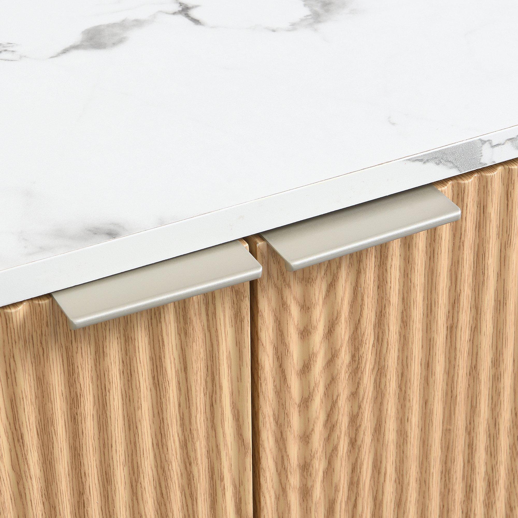 Oak - Urban Meuble - Modern Fluted 2 Door Sideboard Storage Cabinet - 14
