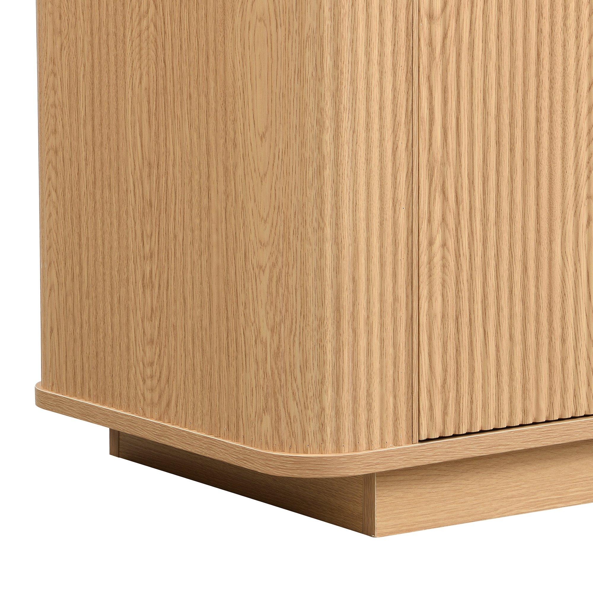 Oak - Urban Meuble - Modern Fluted 2 Door Sideboard Storage Cabinet - 15