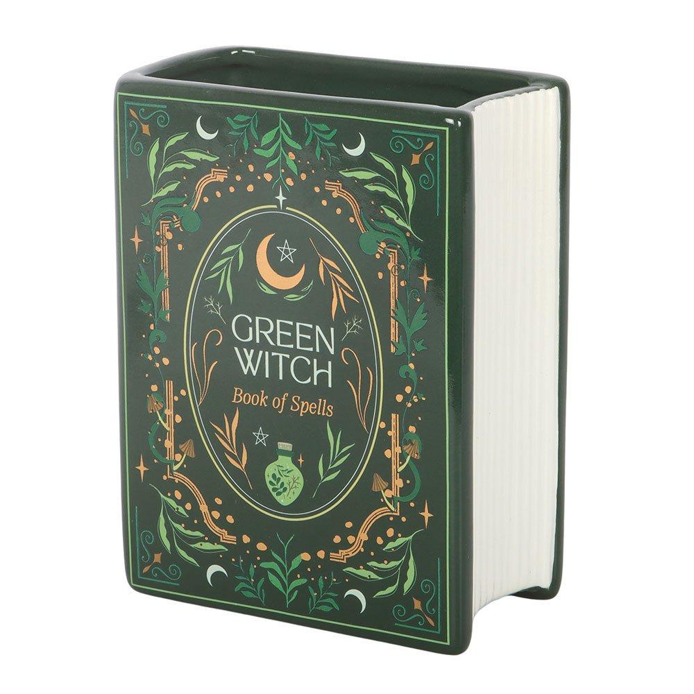 Green - Something Different - Green Witch Book Shaped Vase - 2