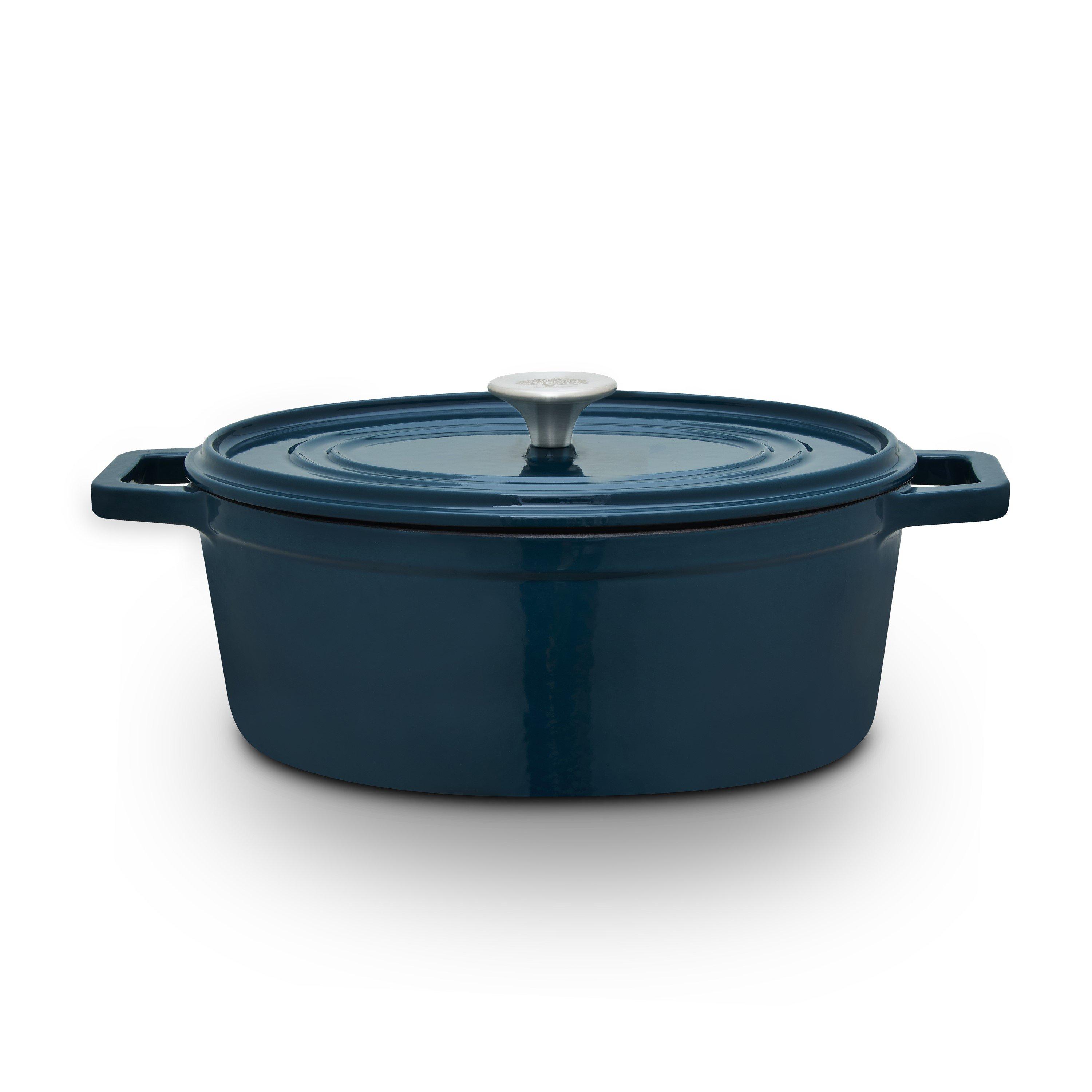 Barbary And Oak Nattura 29Cm Oval Cast Iron Casserole Agave Green Medium - Image 3