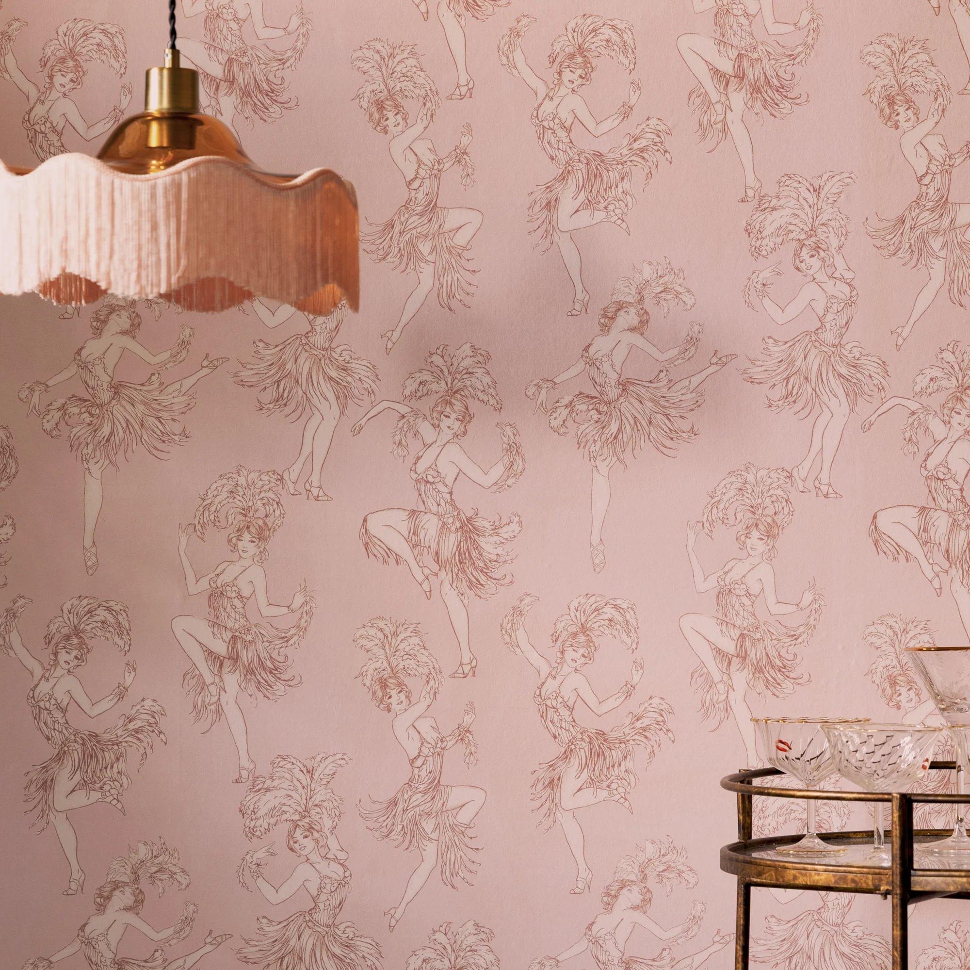Watermelon Blus - Rockett St George - Cha Cha Cha Watermelon Blush Wallpaper - 2