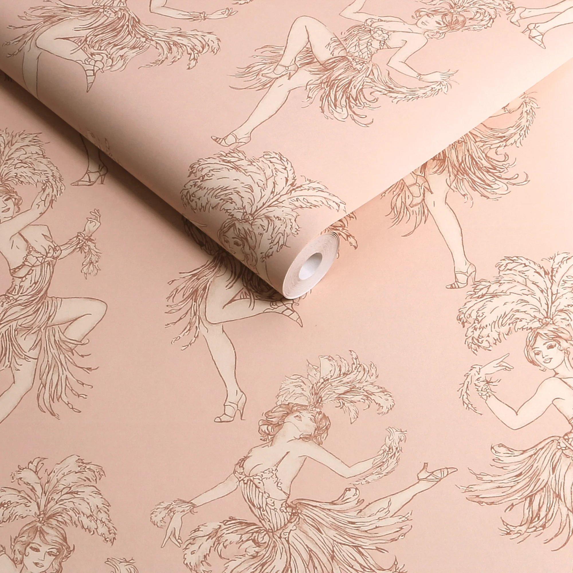 Watermelon Blus - Rockett St George - Cha Cha Cha Watermelon Blush Wallpaper - 3