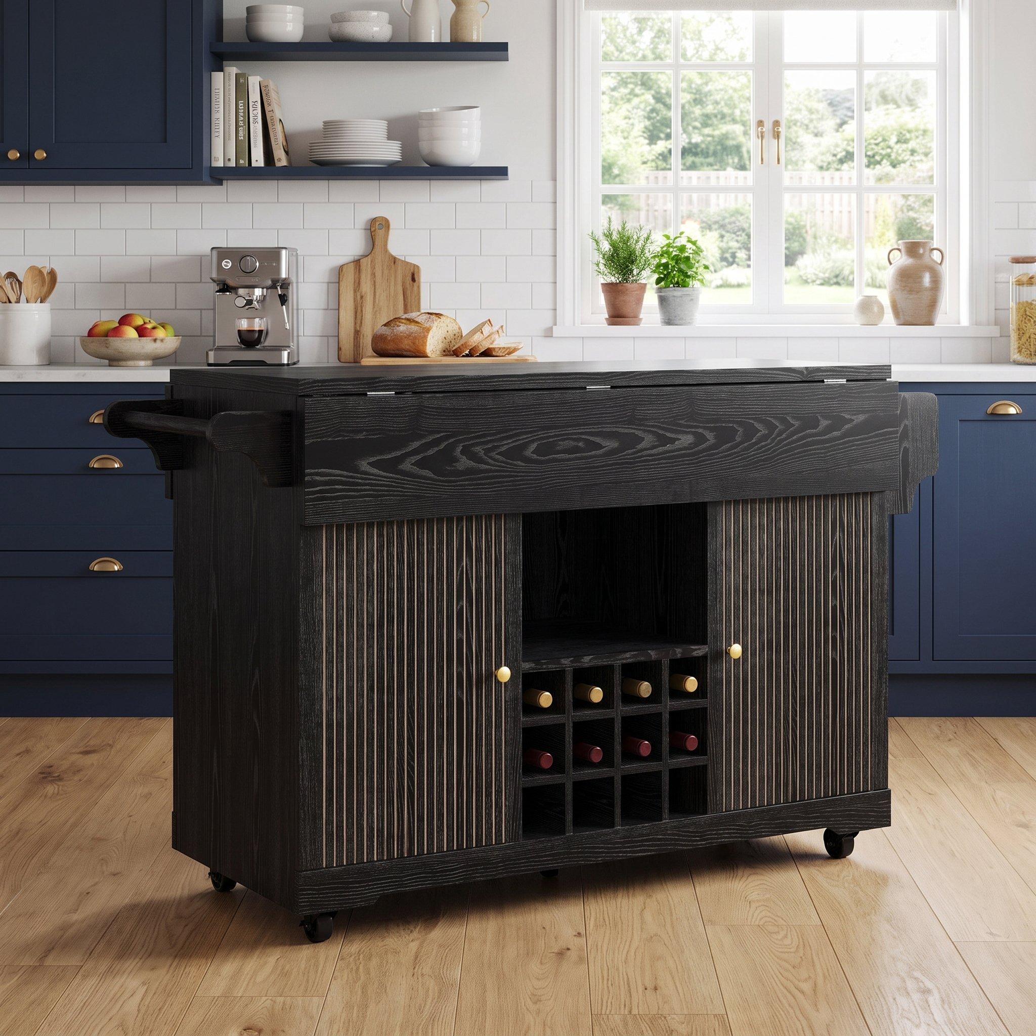 Black - Urban Meuble - Multifunctional Mobile Kitchen Trolley - 4