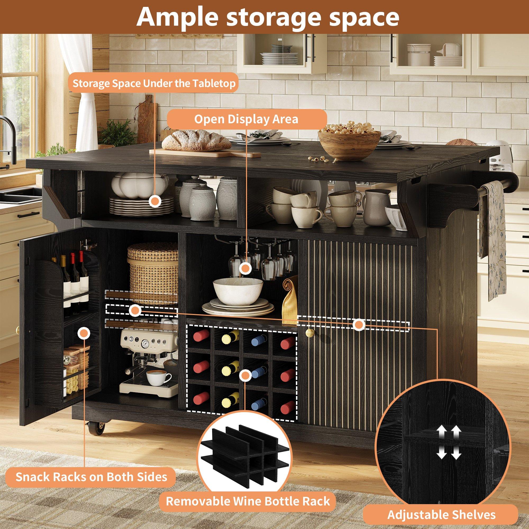 Black - Urban Meuble - Multifunctional Mobile Kitchen Trolley - 7