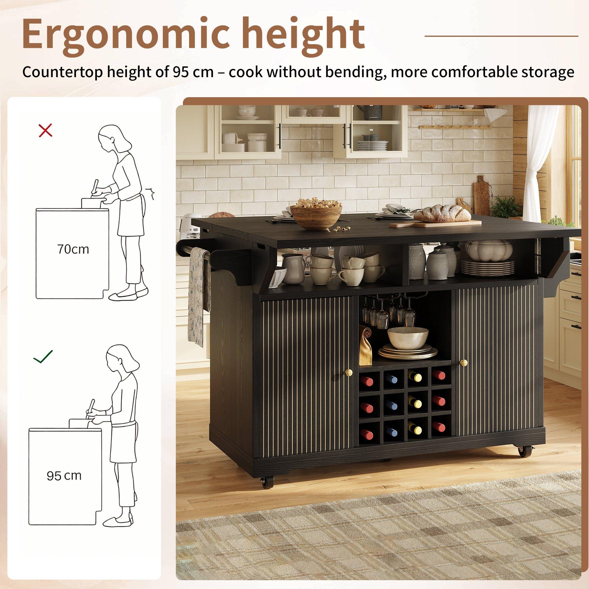 Black - Urban Meuble - Multifunctional Mobile Kitchen Trolley - 8