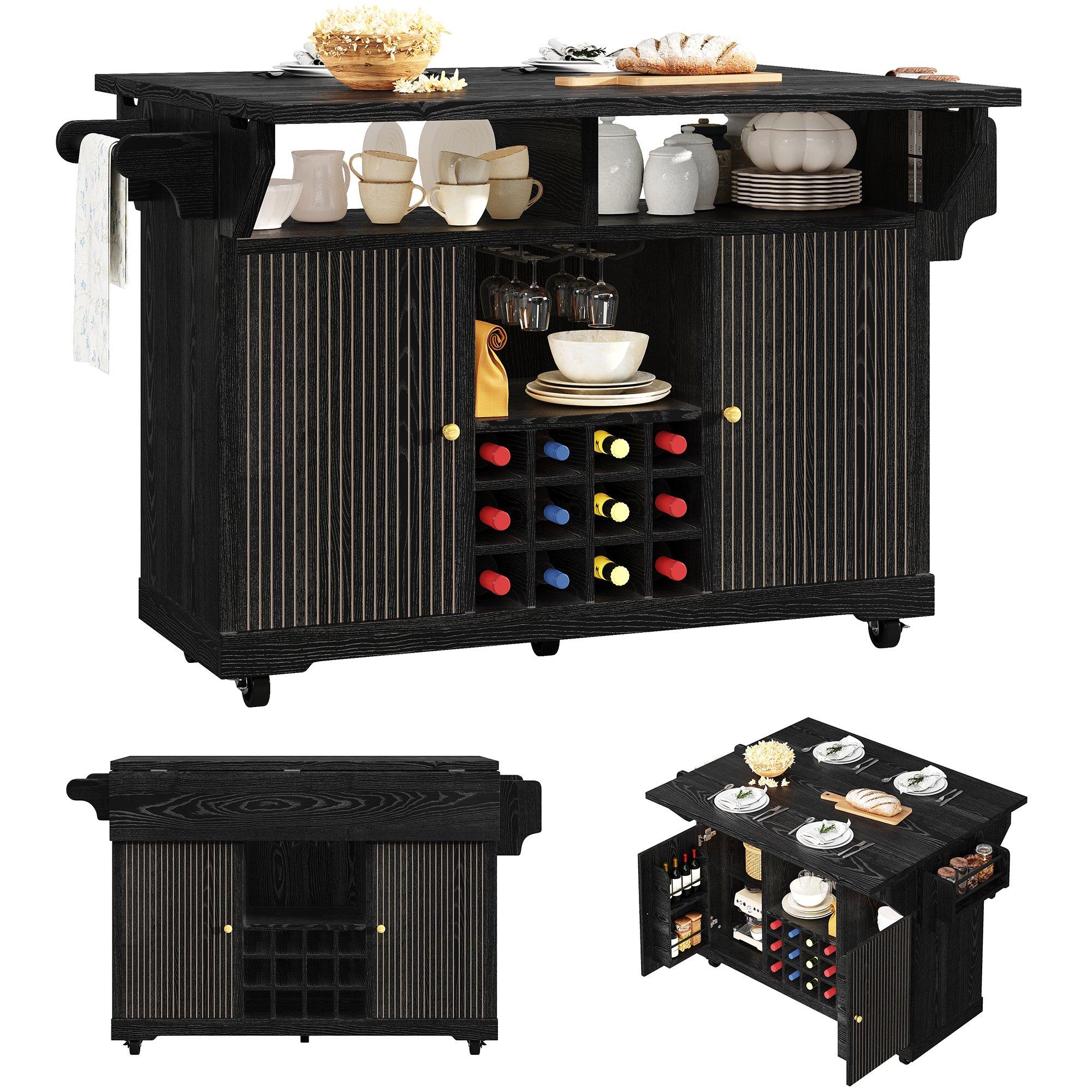 Black - Urban Meuble - Multifunctional Mobile Kitchen Trolley - 9