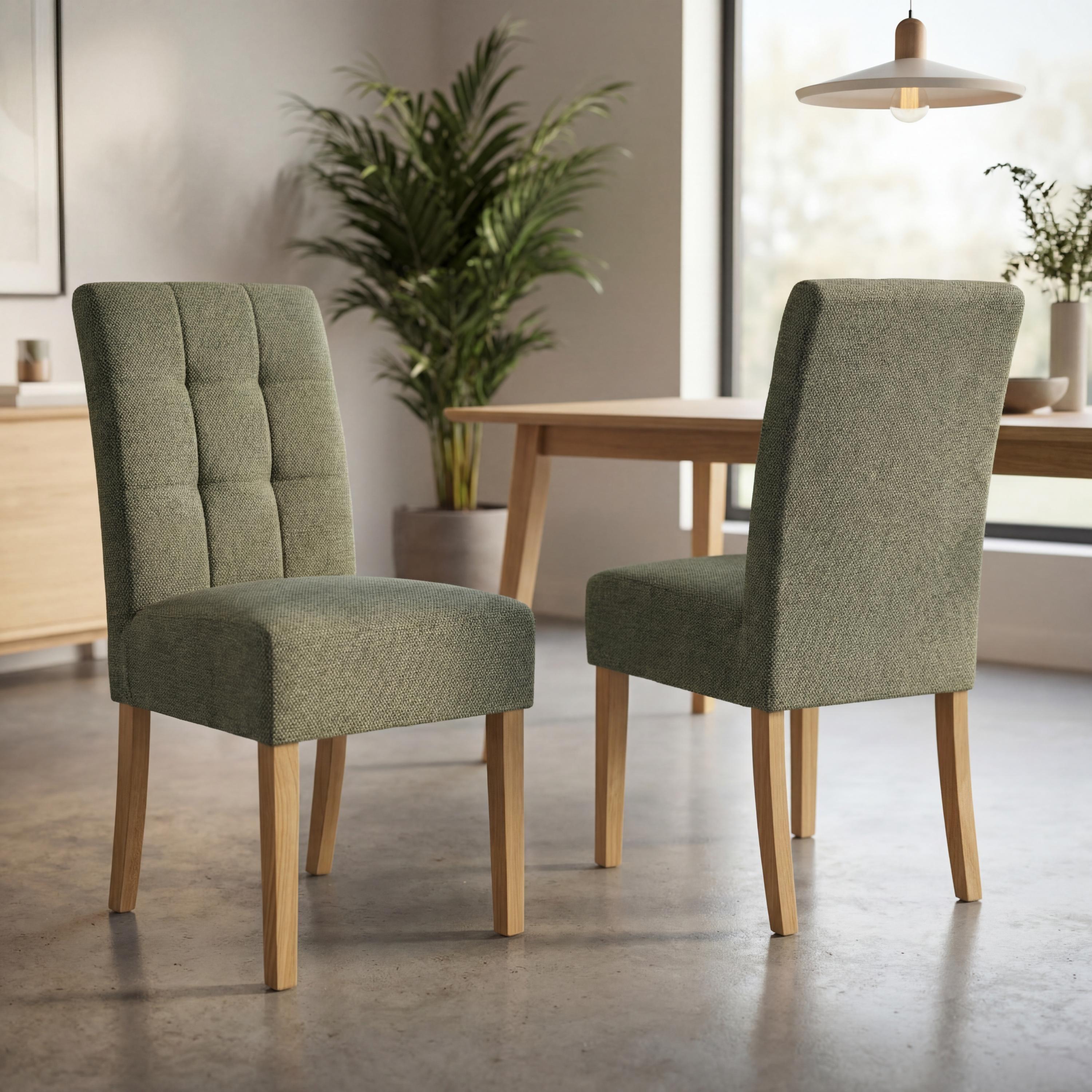Green - Natural - Shankar - Set of 2 Moseley Weave Green Dining Chairs - 1