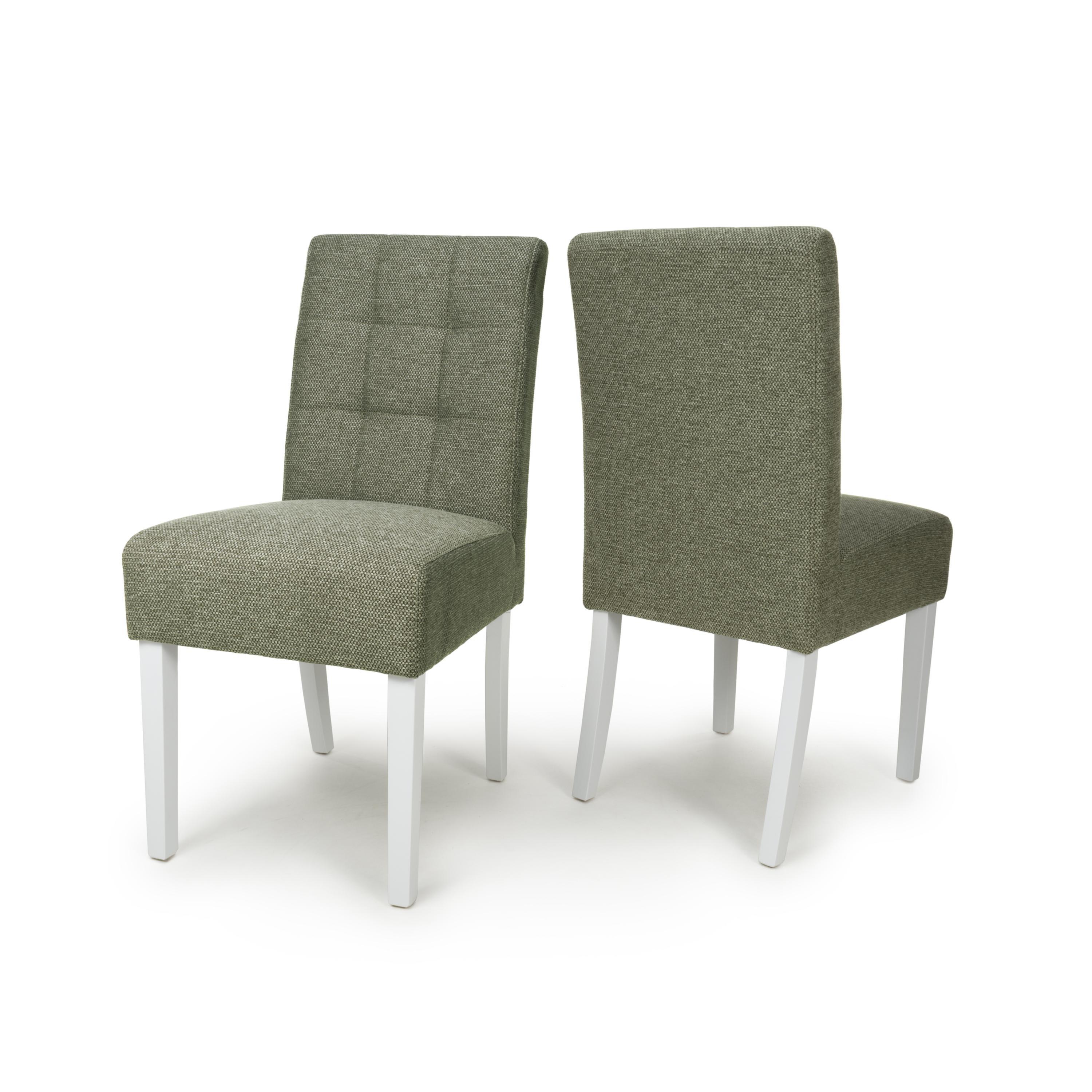 Set of 2 Moseley Weave Green Dining Chairs