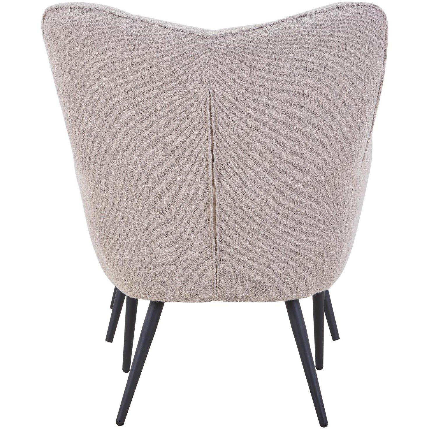 Light Brown - Shankar - Paris Boucle Armchair & Footstool Set - 5