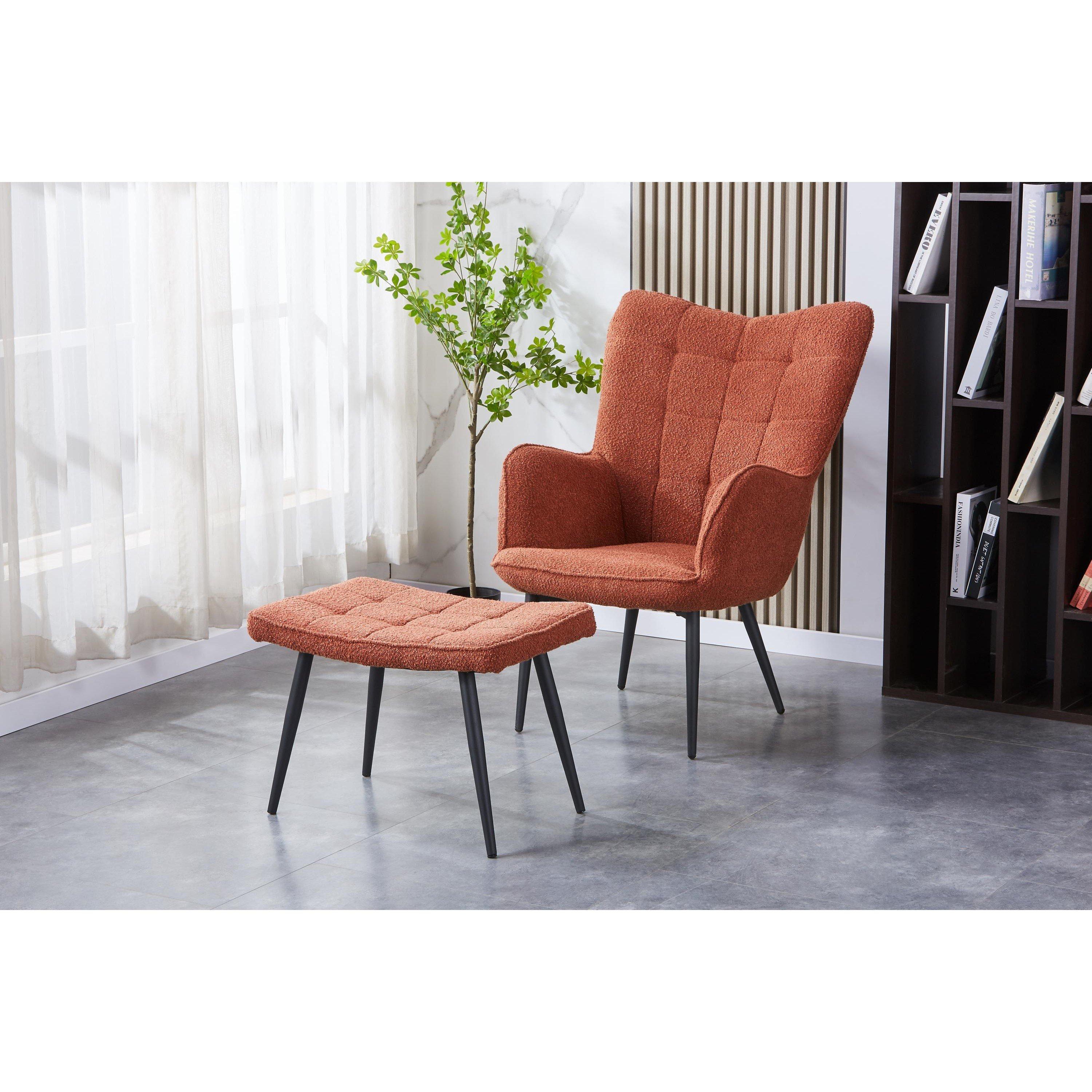 Paris Boucle Armchair & Footstool Set
