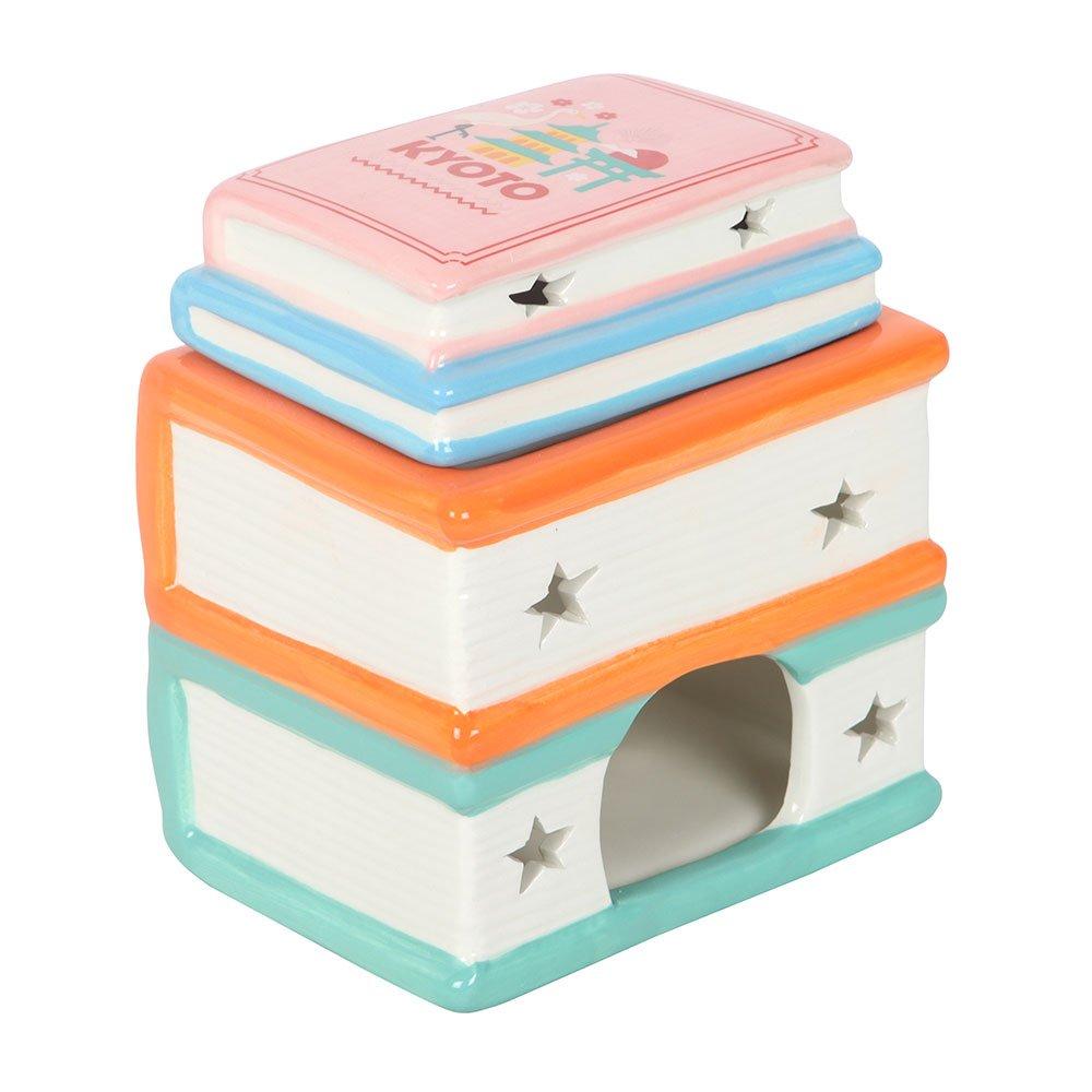 White - Something Different - Travel Book Stack Oil Burner and Wax Warmer - 4
