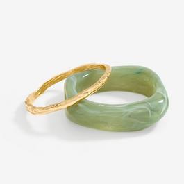 Jon Richard Mint Resin Statement Stacker Bracelets - Pack Of 2