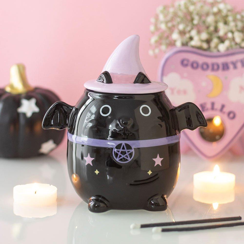 White - Something Different - Pastel Bat Cat Oil Burner - 1