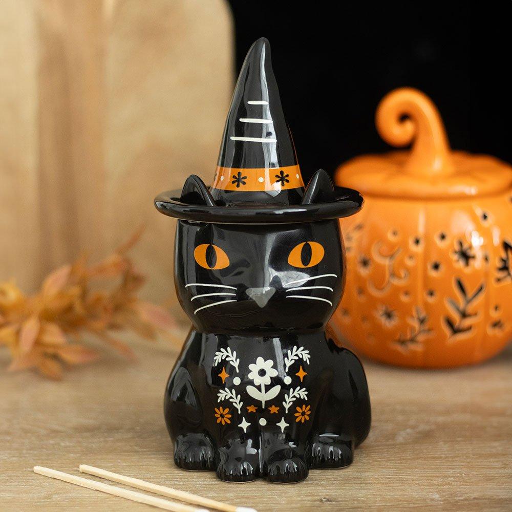 White - Something Different - Frightful Folk Black Cat Oil Burner - 1