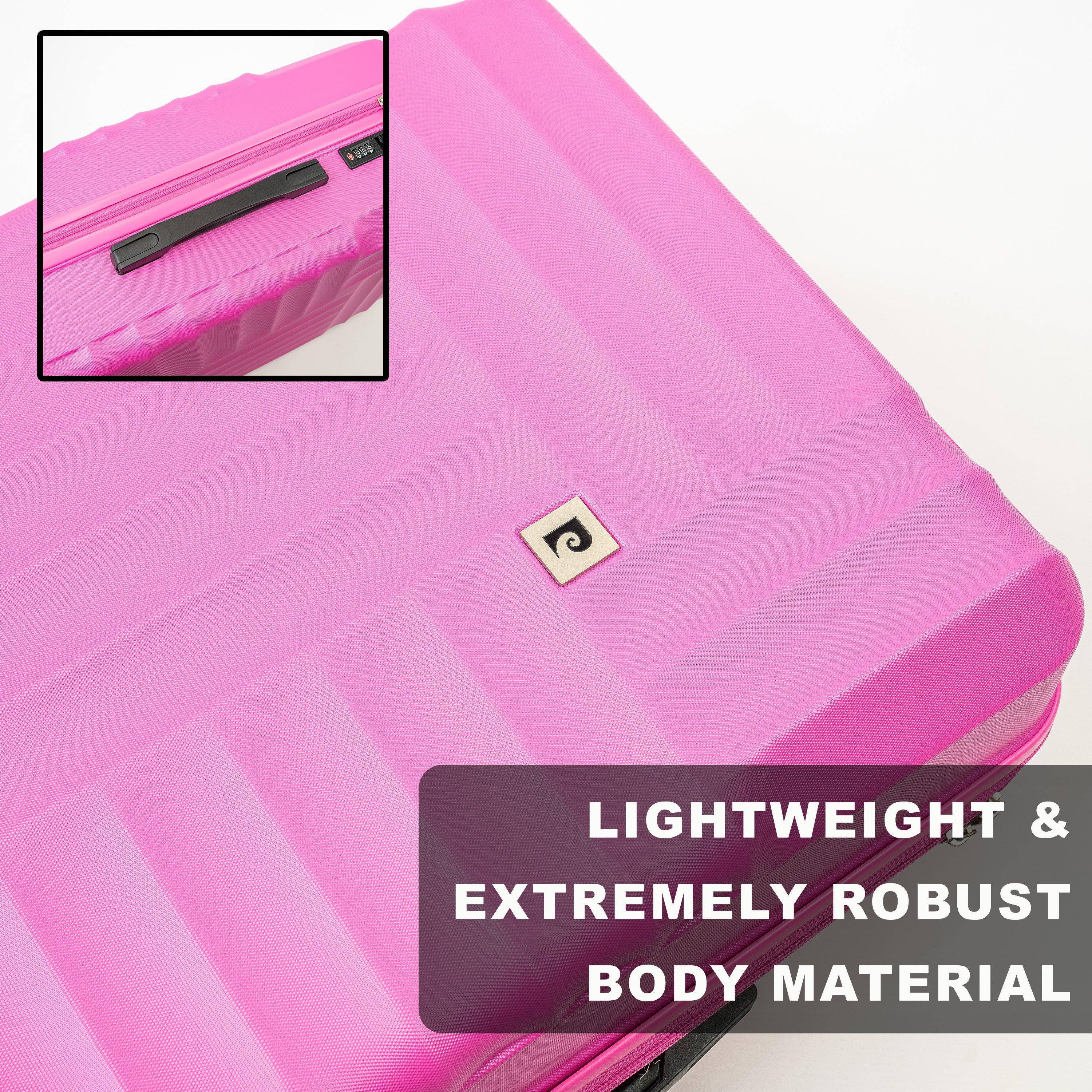 Pink - Pierre Cardin - Soleil Hard Shell Cabin Suitcase Small Luggage - 5