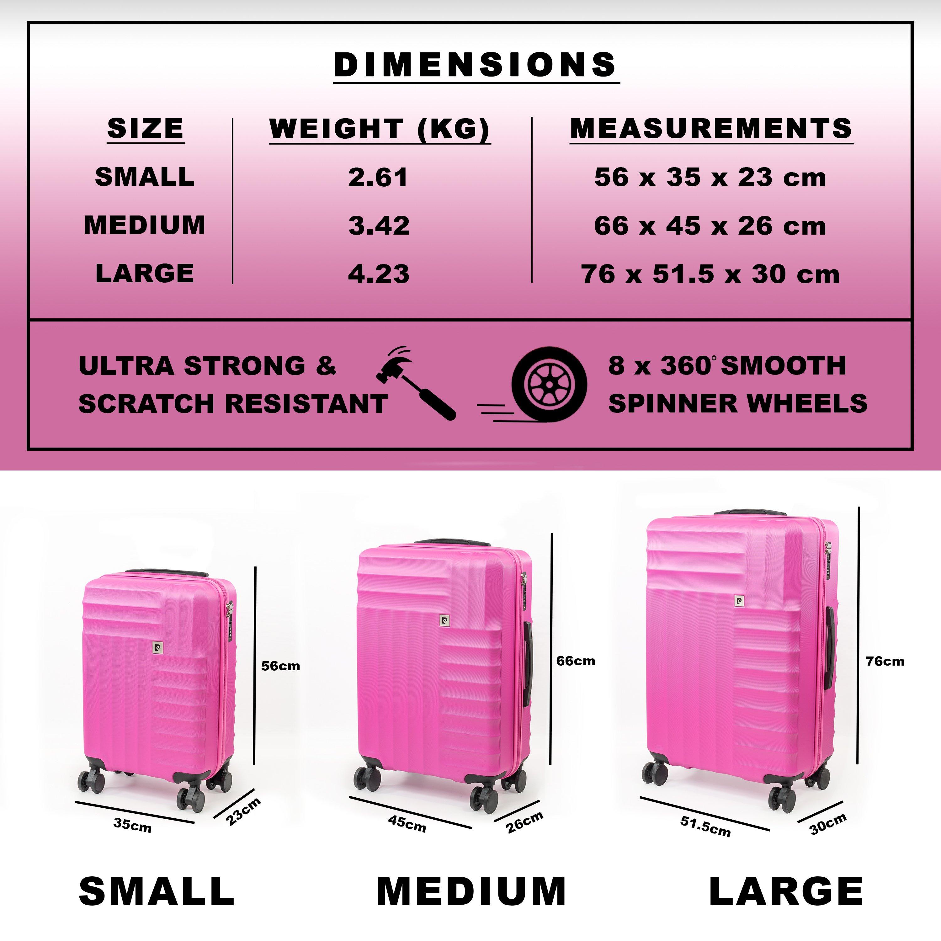 Pink - Pierre Cardin - Soleil Hard Shell Cabin Suitcase Small Luggage - 7