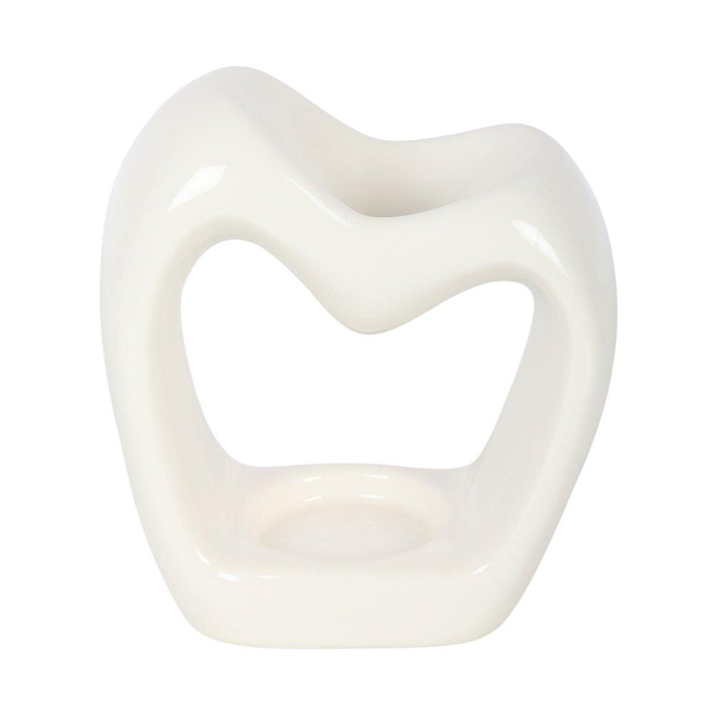 White - Something Different - Sculptural Heart Oil Burner - 2