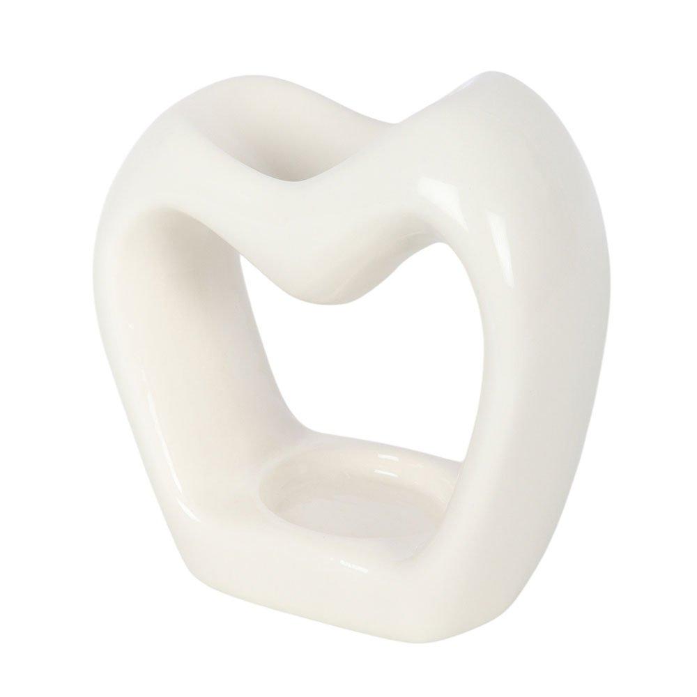 White - Something Different - Sculptural Heart Oil Burner - 4