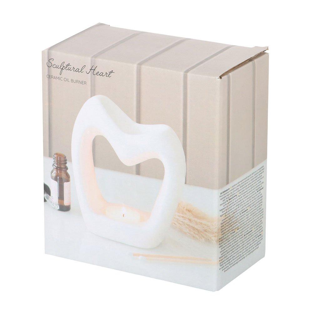 White - Something Different - Sculptural Heart Oil Burner - 5