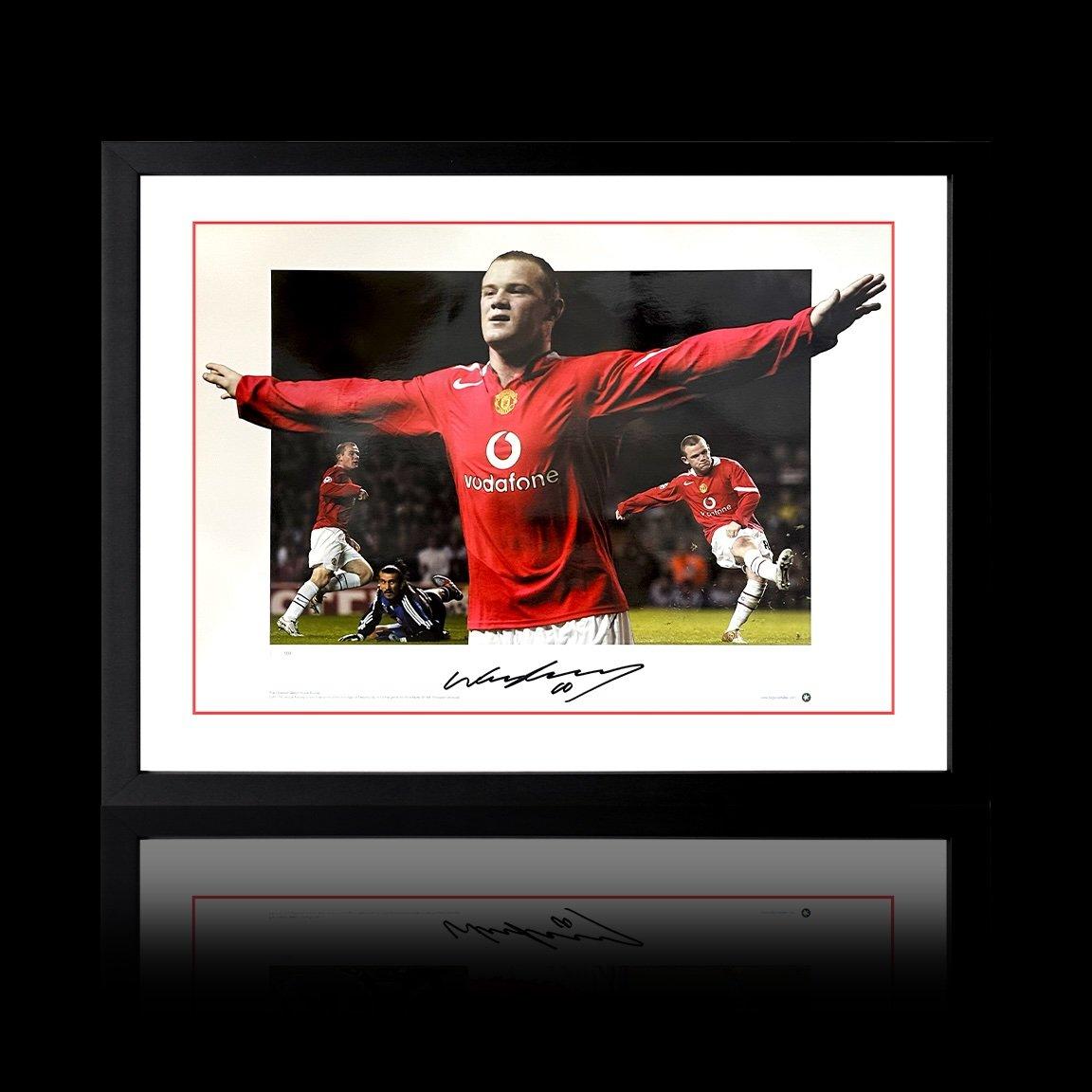 Red - The Fan Cave - Wayne Rooney Signed Manchester United Deluxe Mount