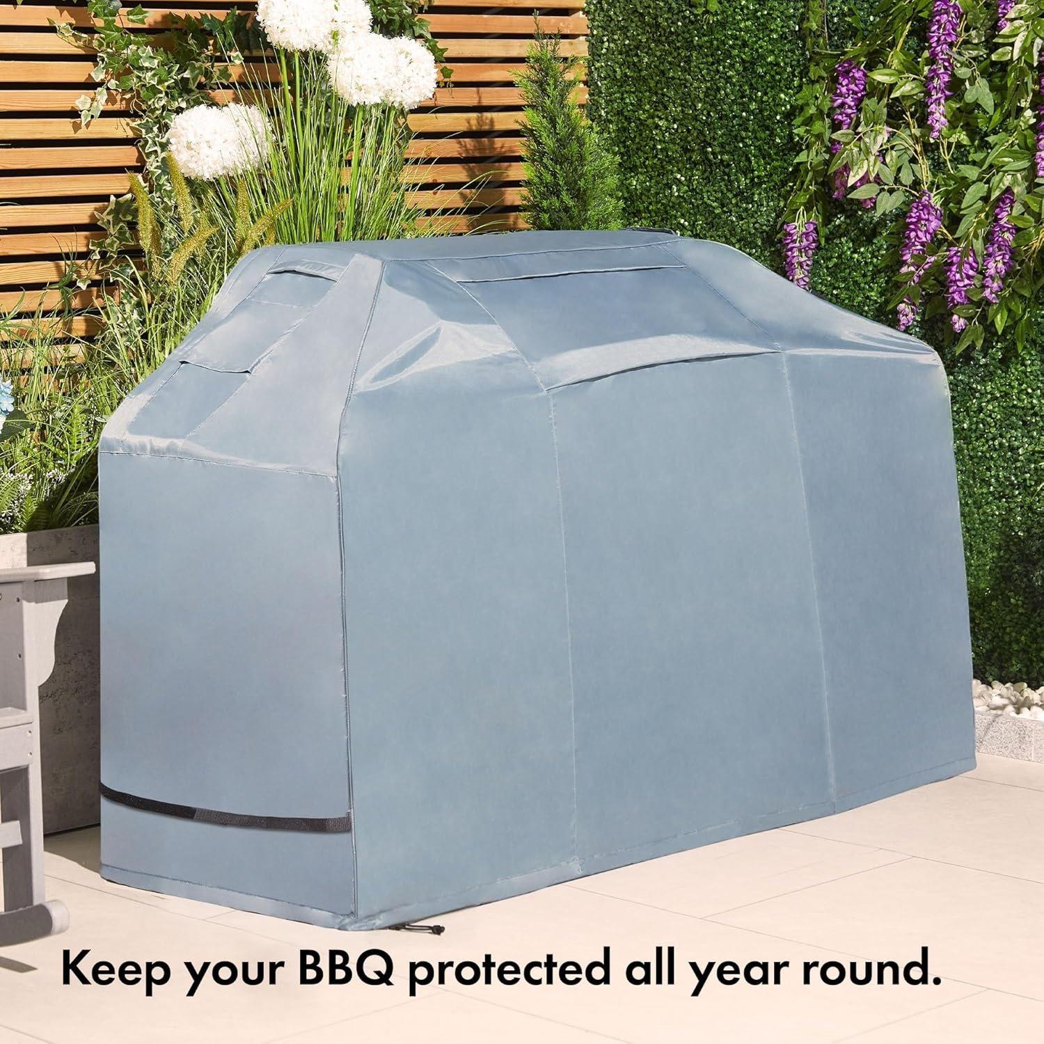 Grey - VonHaus - Large BBQ Cover- (H)130 x (W)180 x (D)70cm - 6