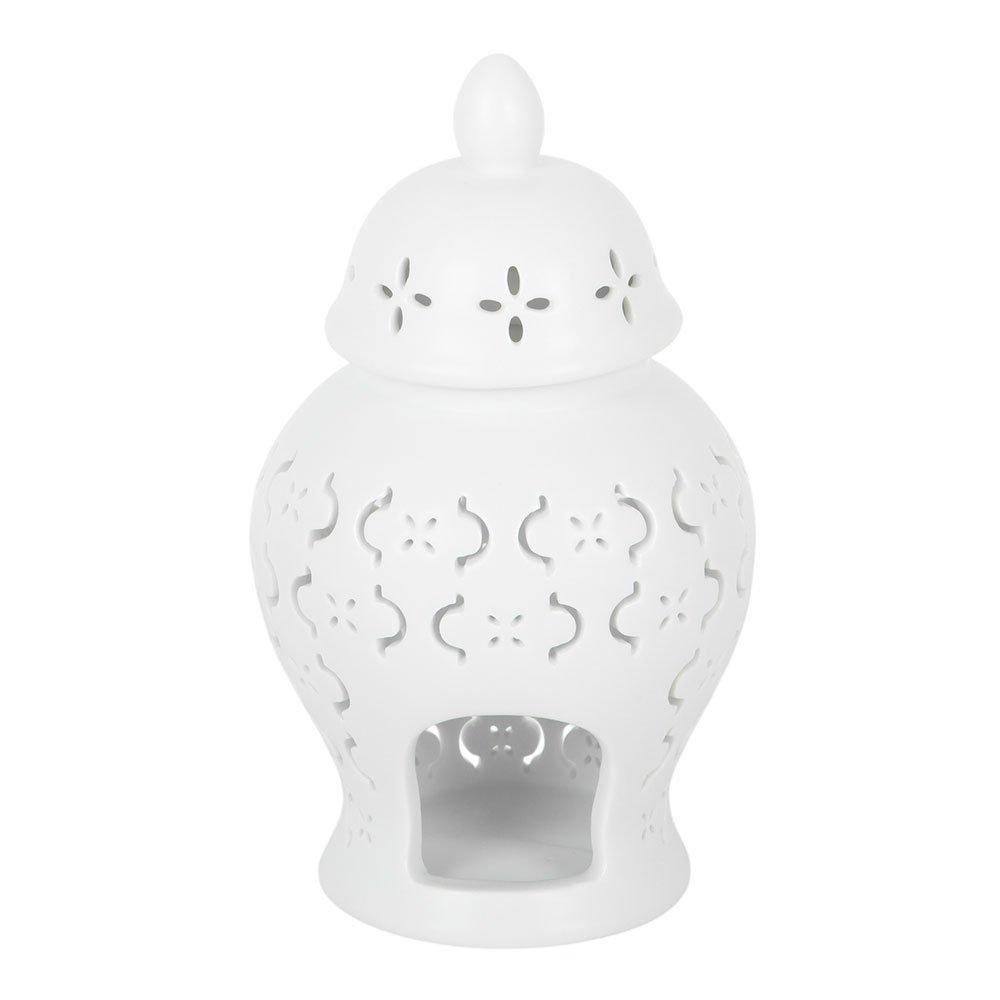 White - Something Different - Moroccan Lantern Cut Out Oil Burner and Wax Warmer - 5