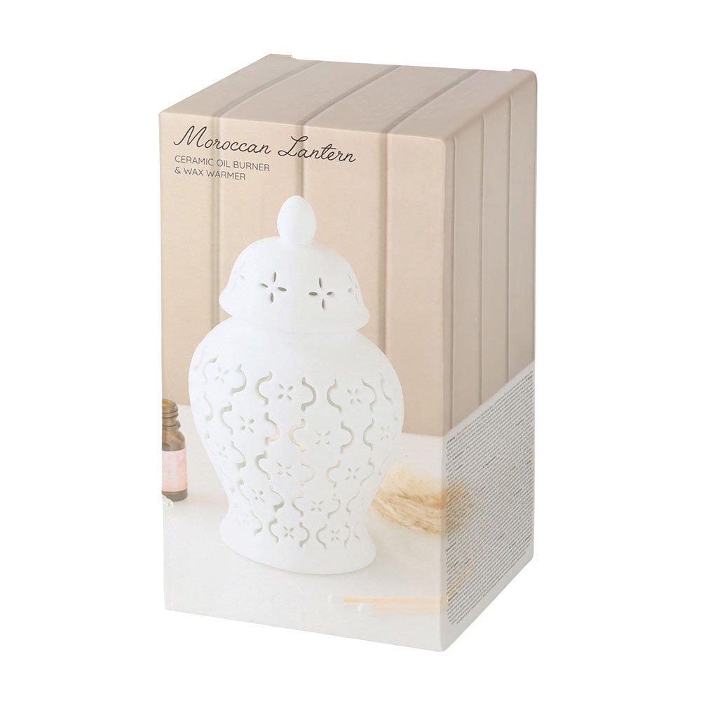 White - Something Different - Moroccan Lantern Cut Out Oil Burner and Wax Warmer - 6