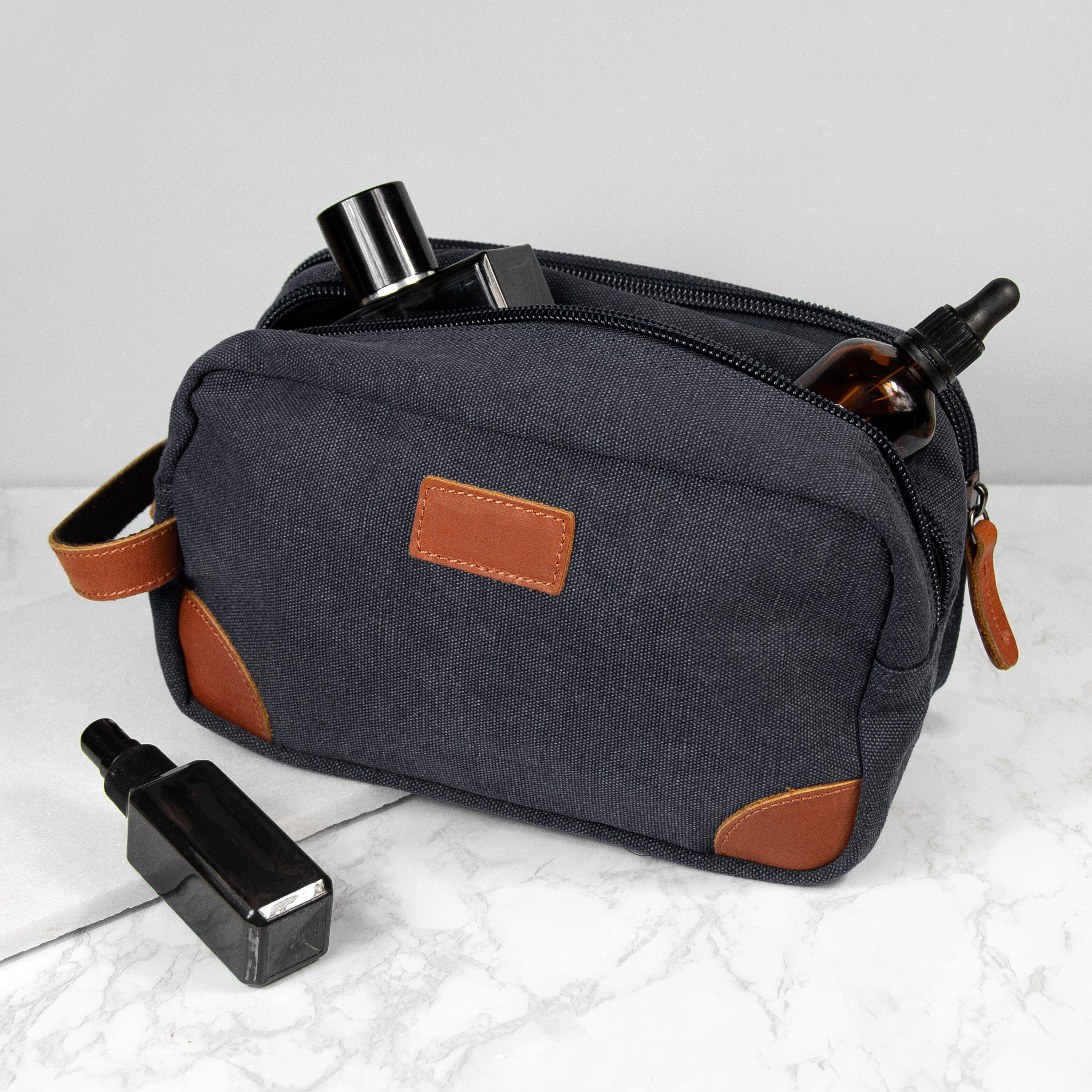 Grey - Treat Republic - Deluxe Denim Wash Bag
