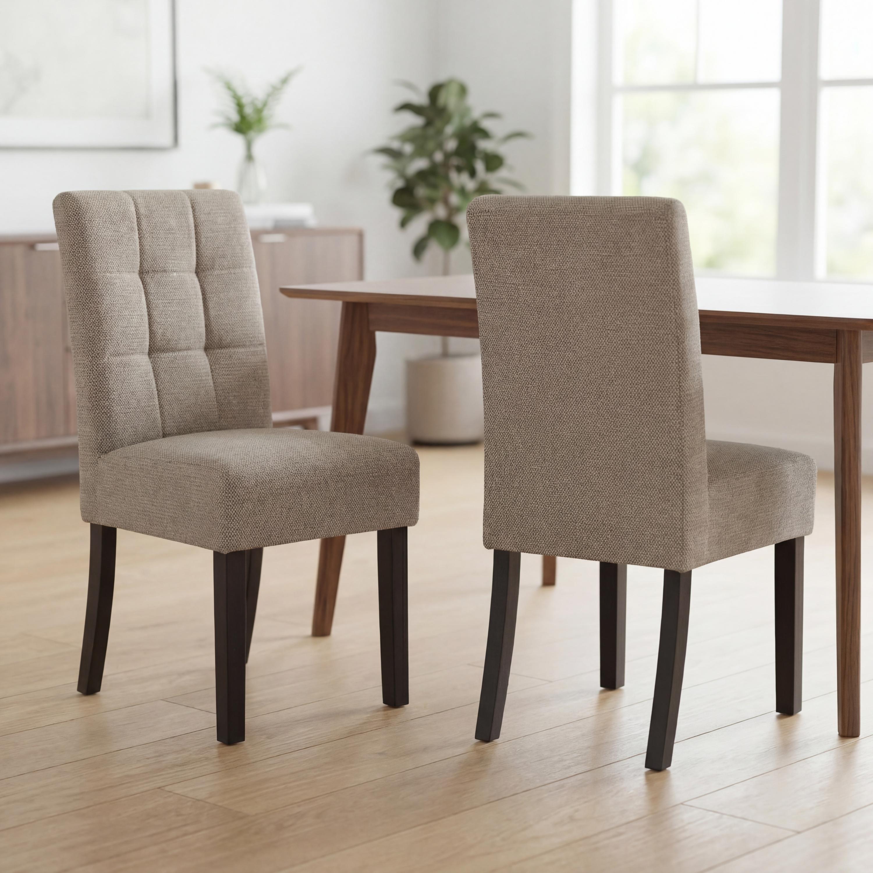 Shankar  Set Of 2 Moseley Weave Mocha Dining Chairs - Mocha - Black - 58x92x45