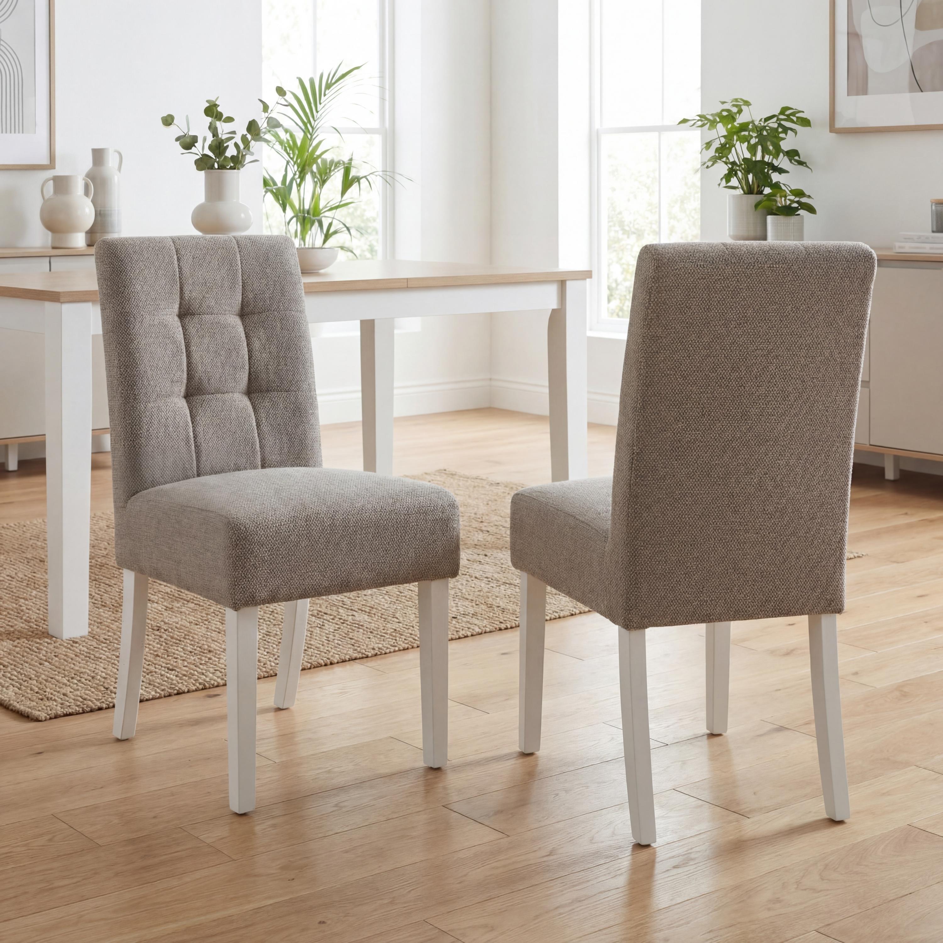 Shankar  Set Of 2 Moseley Weave Mocha Dining Chairs - Mocha - White - 58x92x45