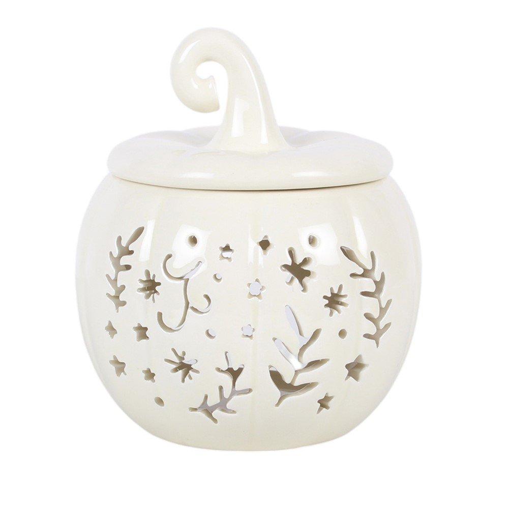 White - Something Different - Cream Folk Pumpkin Oil Burner and Wax Warmer - 2