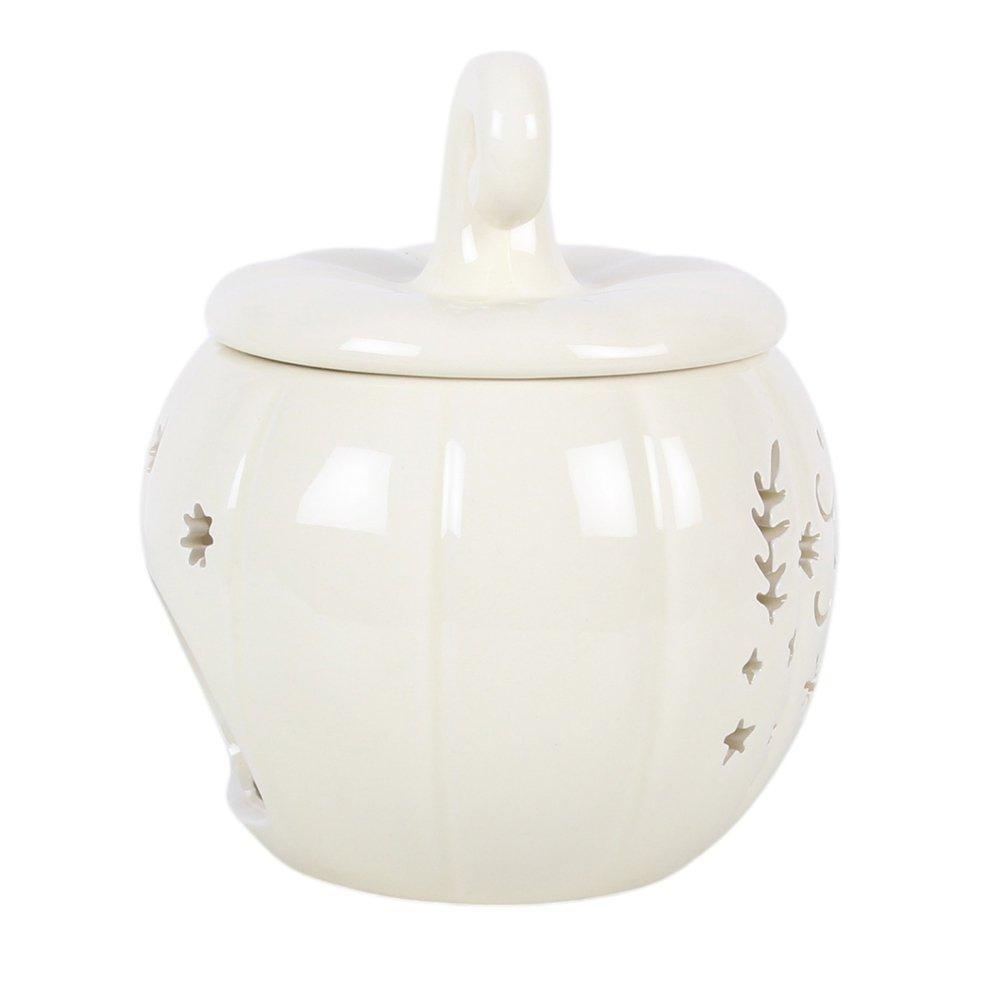 White - Something Different - Cream Folk Pumpkin Oil Burner and Wax Warmer - 3