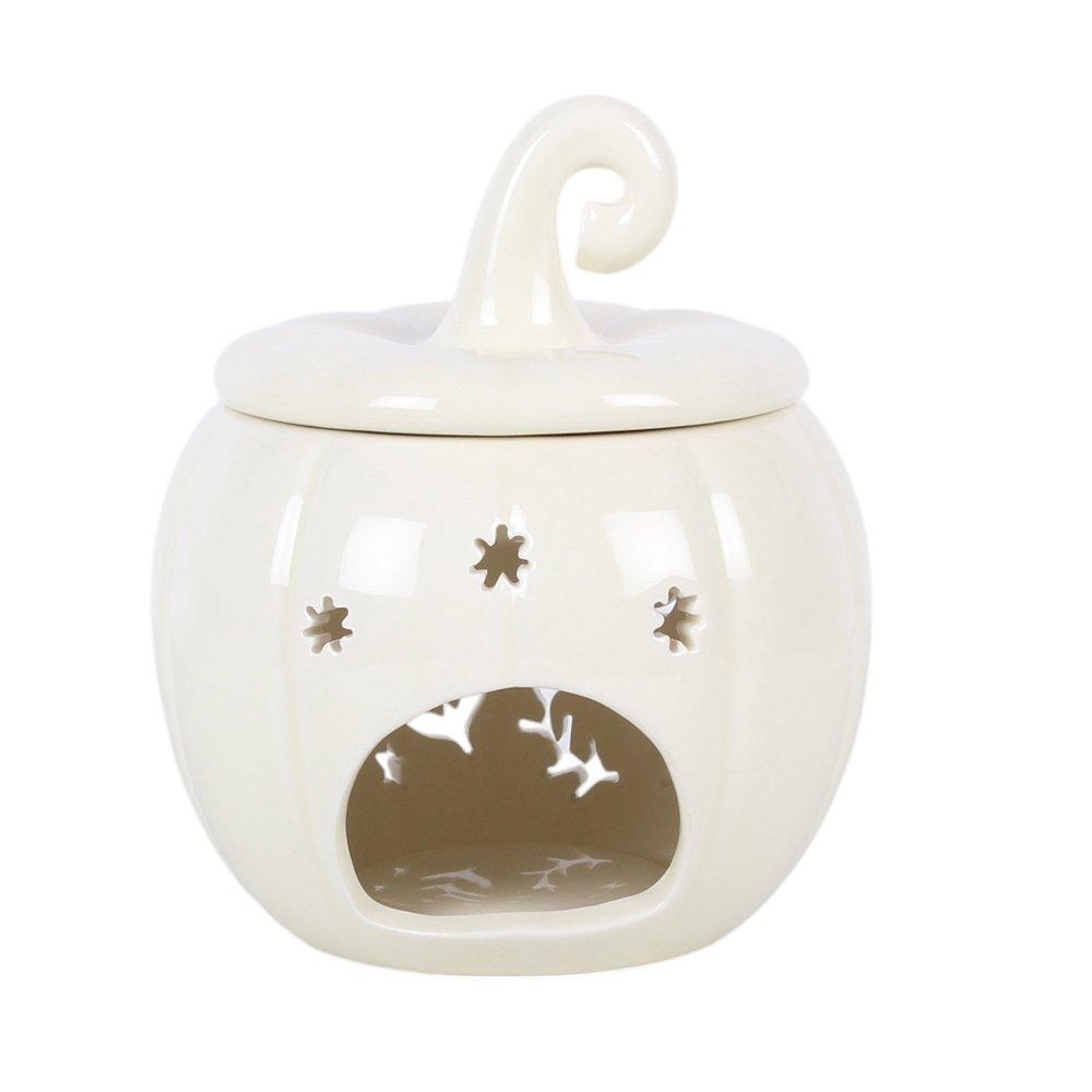 White - Something Different - Cream Folk Pumpkin Oil Burner and Wax Warmer - 4