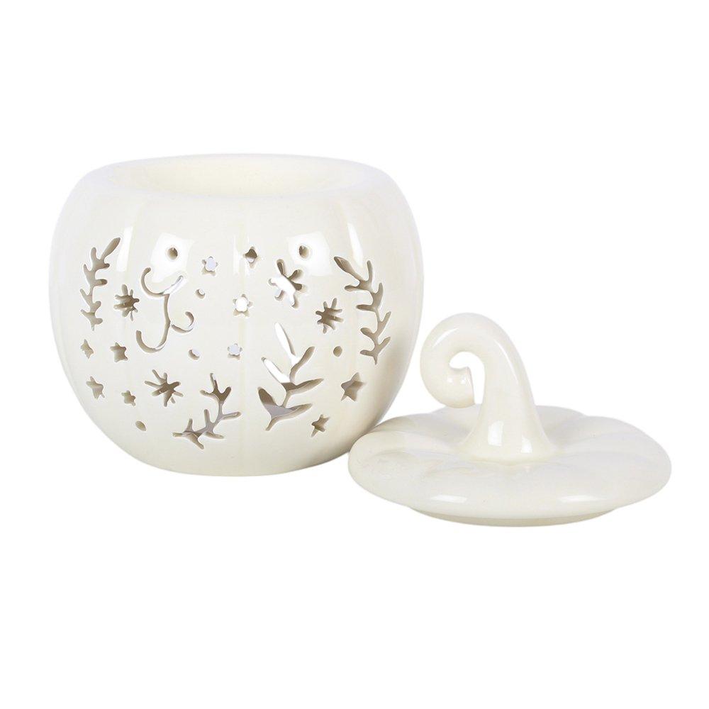 White - Something Different - Cream Folk Pumpkin Oil Burner and Wax Warmer - 5