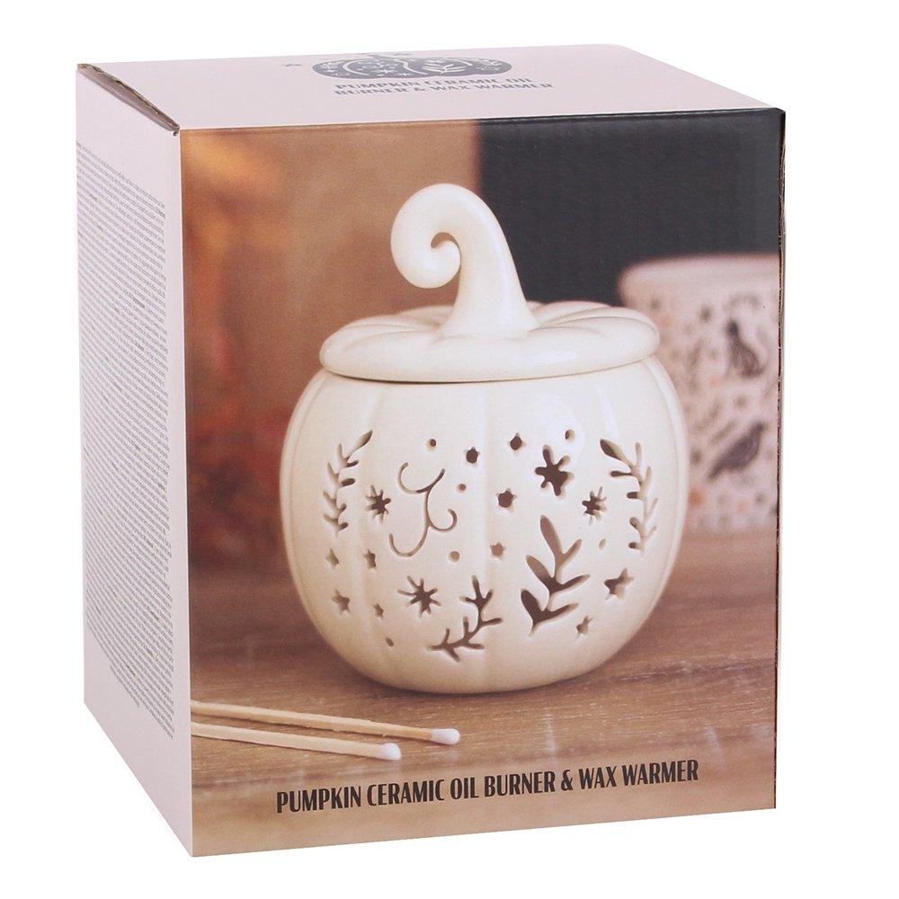 White - Something Different - Cream Folk Pumpkin Oil Burner and Wax Warmer - 6