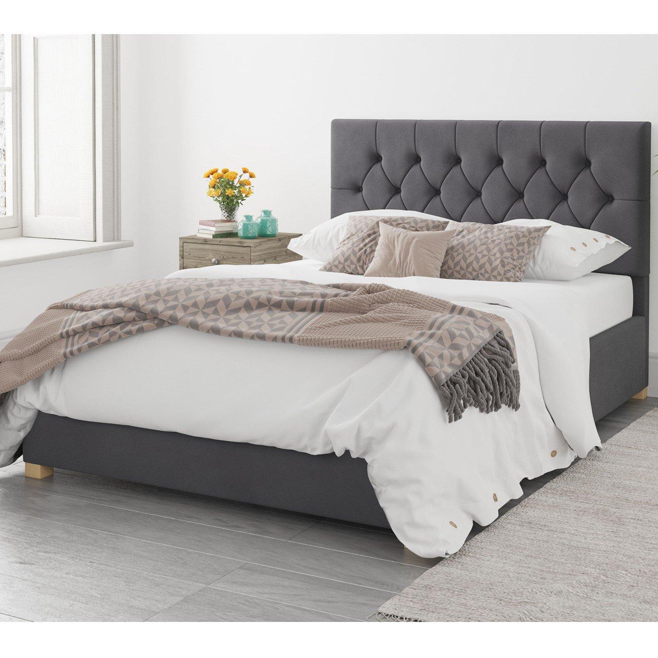 Aspire  Olivier Ottoman Storage Bed - Steel - King