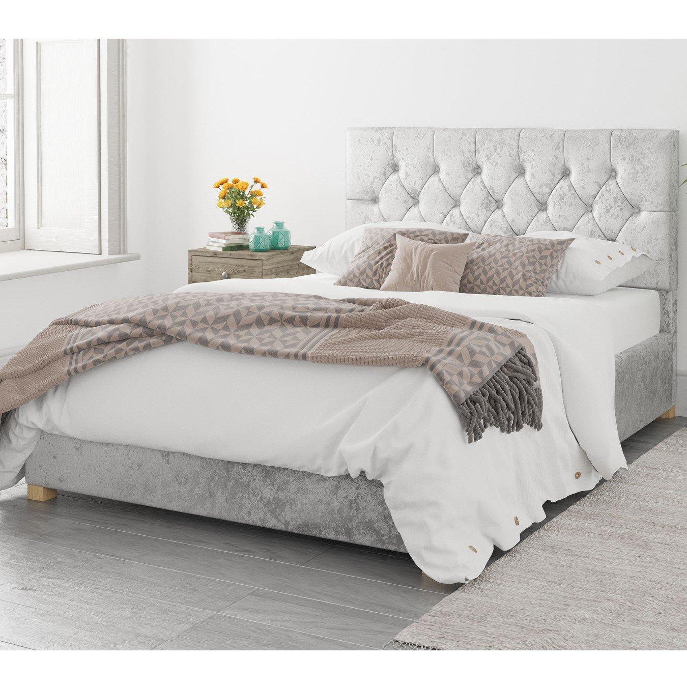 Aspire  Olivier Ottoman Storage Bed - Silver - Super King