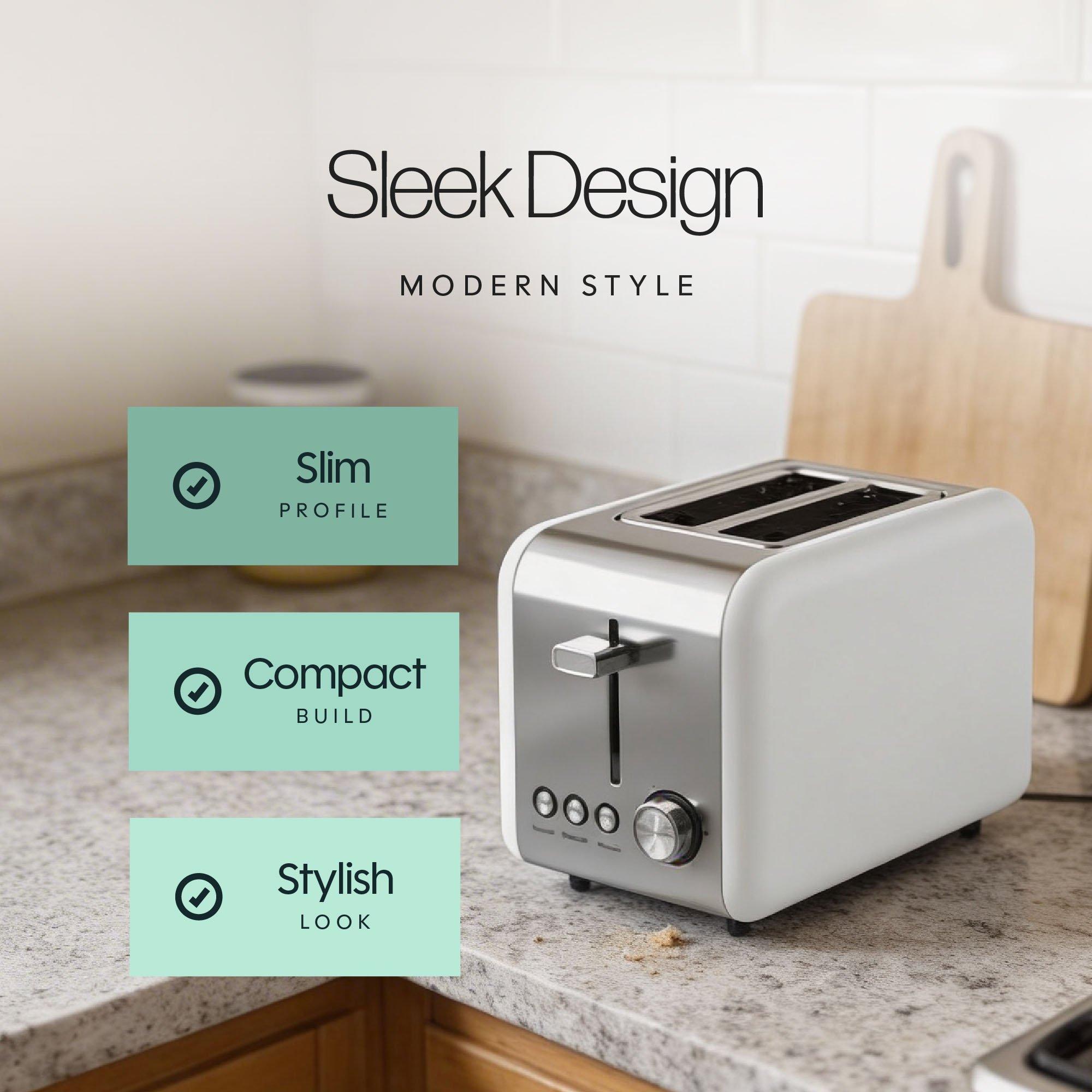 Grey - Streetwize - Sleek Toaster - Grey - 7