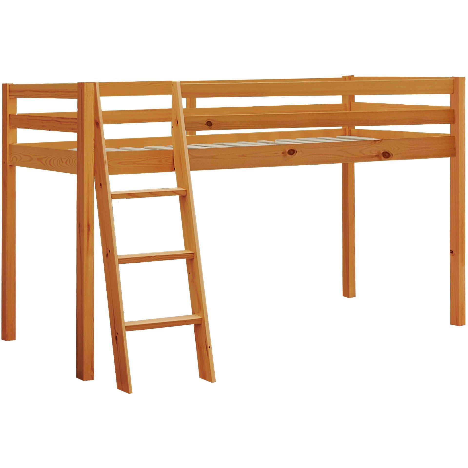 Caramel - Comfy Living - Wooden Mid Sleeper Bed Frame with Mattress - 2