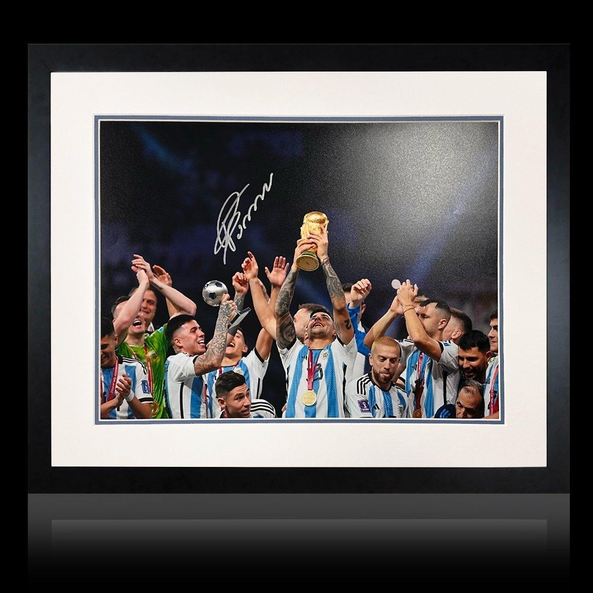 Blue - The Fan Cave - Cristian Romero Signed Argentina Deluxe Mount Fram - 1