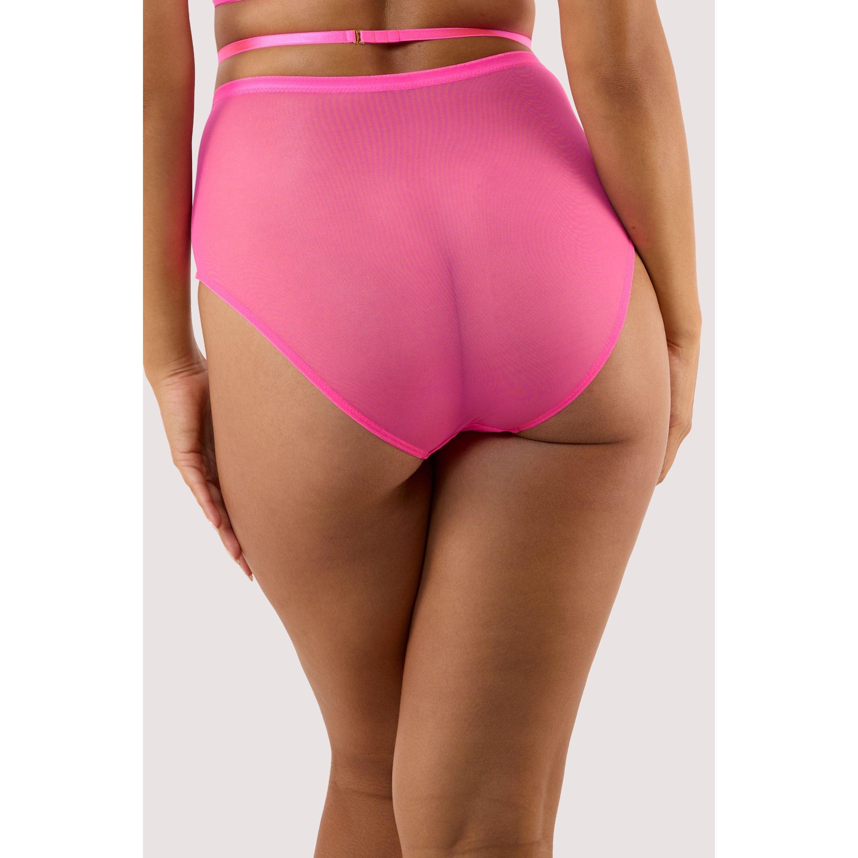 Neon Pink - Playful Promises - Eddie Neon Pink Crossover High Waist Brief - 3