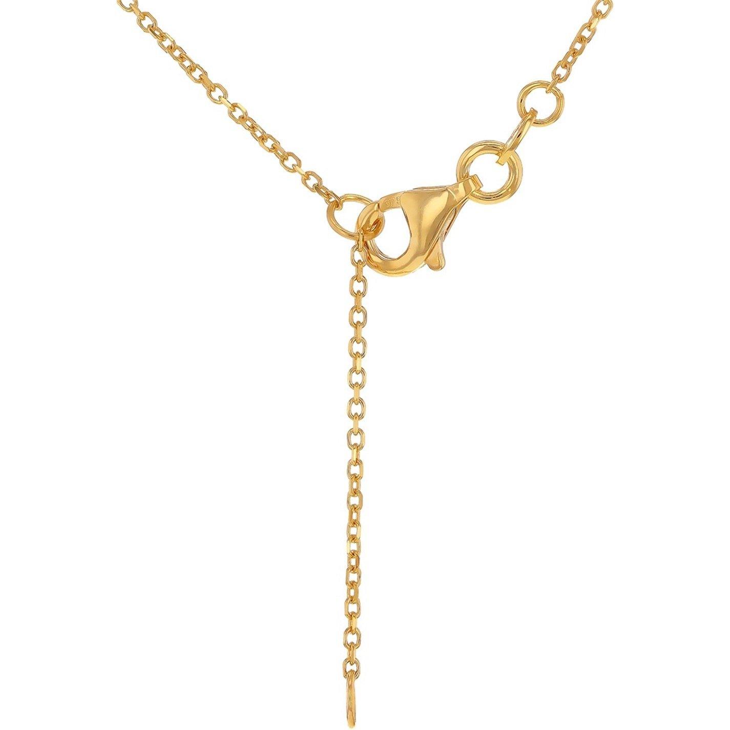 Yellow Gold - Be You - 9ct Gold CZ and Twist Curve Necklace - 3