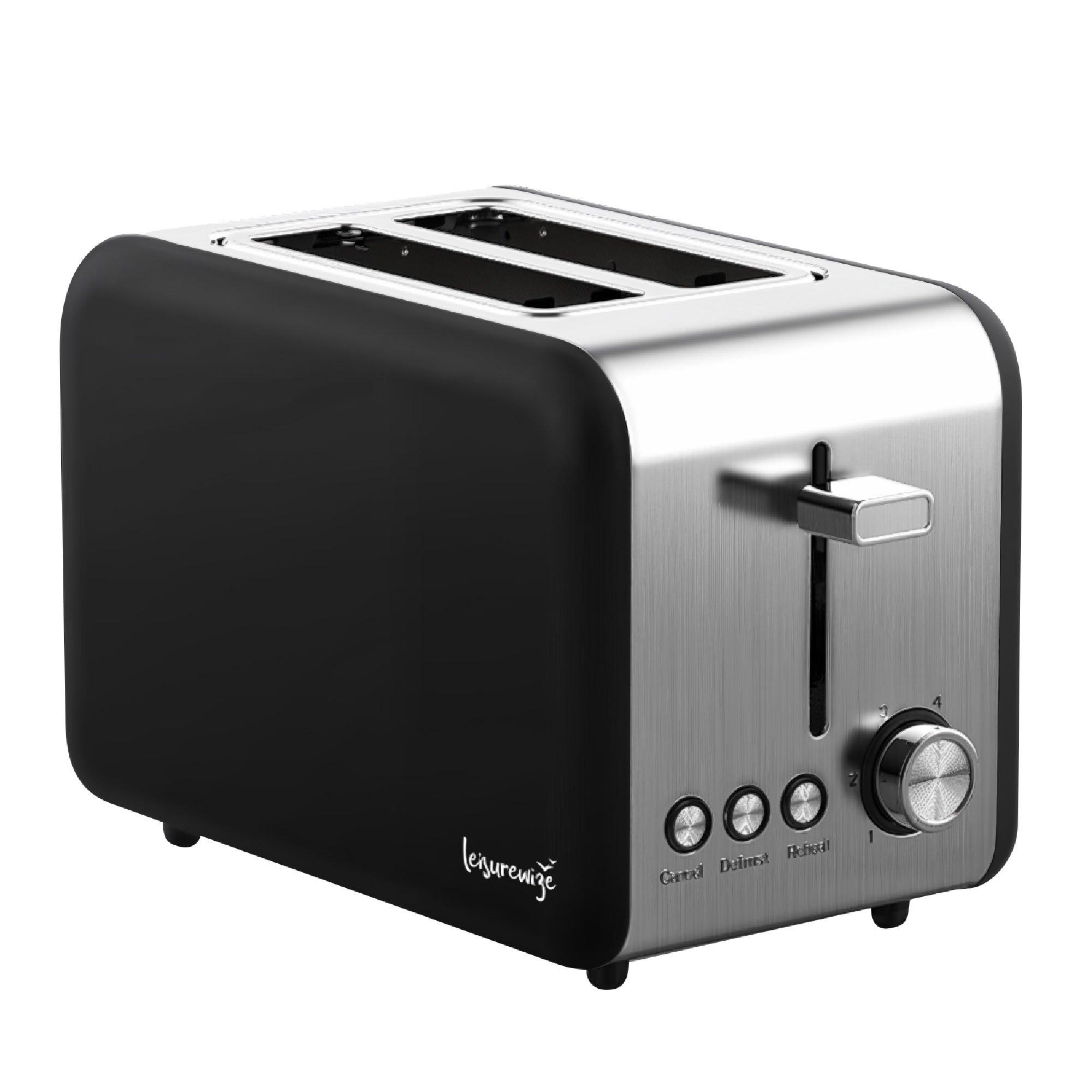 Streetwize  Sleek Toaster - Black/Silver