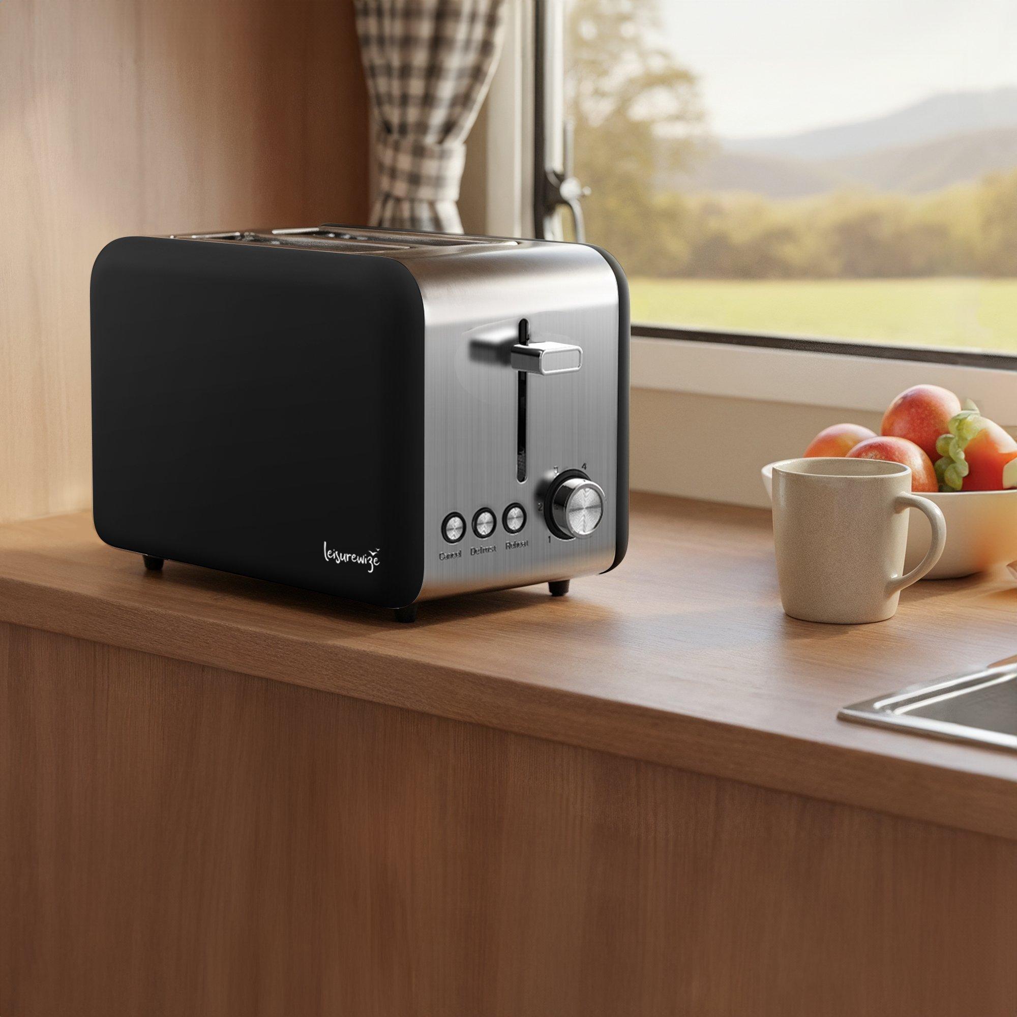 Black/Silver - Streetwize - Sleek Toaster - Black - 2