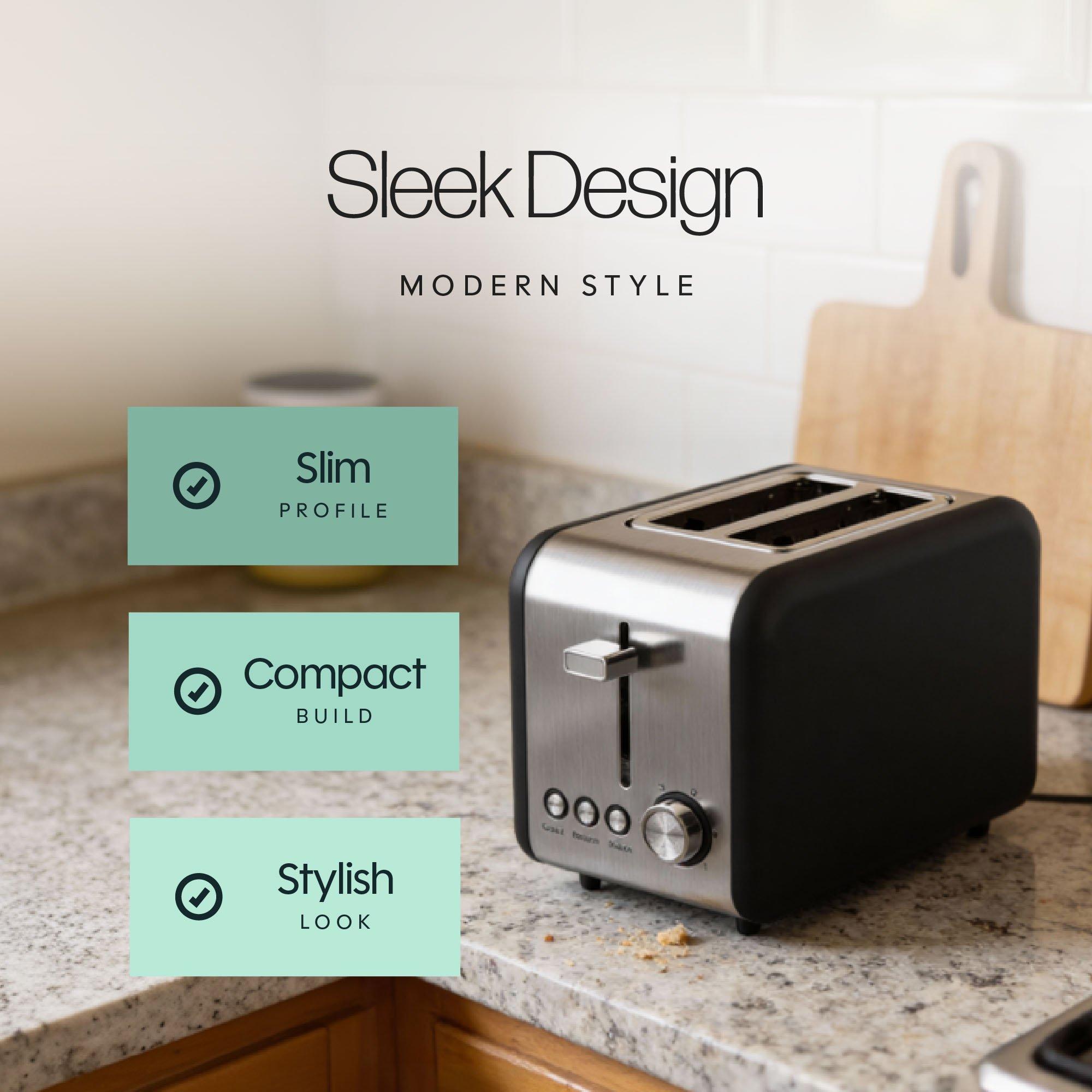 Black/Silver - Streetwize - Sleek Toaster - Black - 7