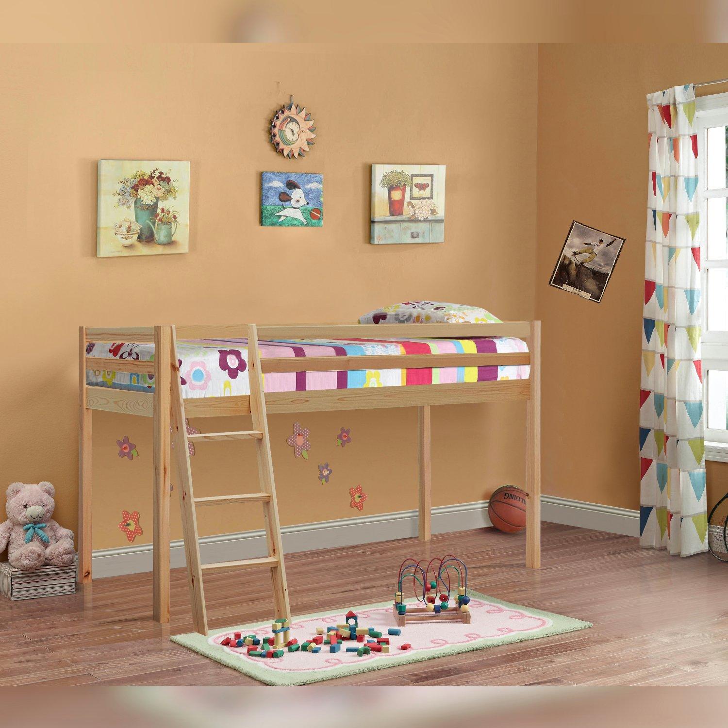 Natural - Comfy Living - Wooden Mid Sleeper Bed Frame